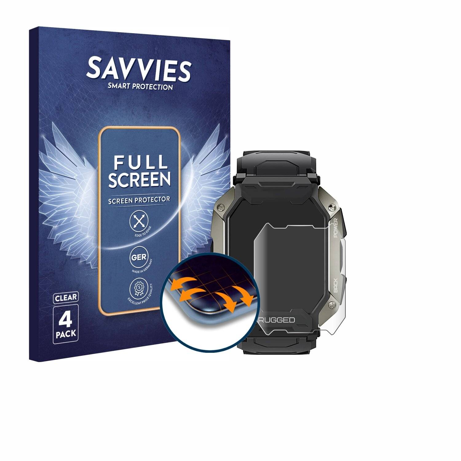 4x Savvies Full-Screen Folie für Kospet Tank M1 Pro