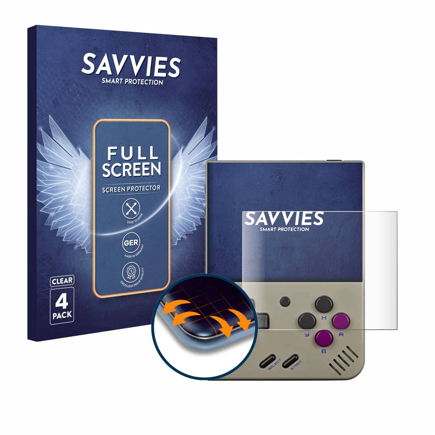 4x Savvies Full-Screen Folie für Miyoo Mini