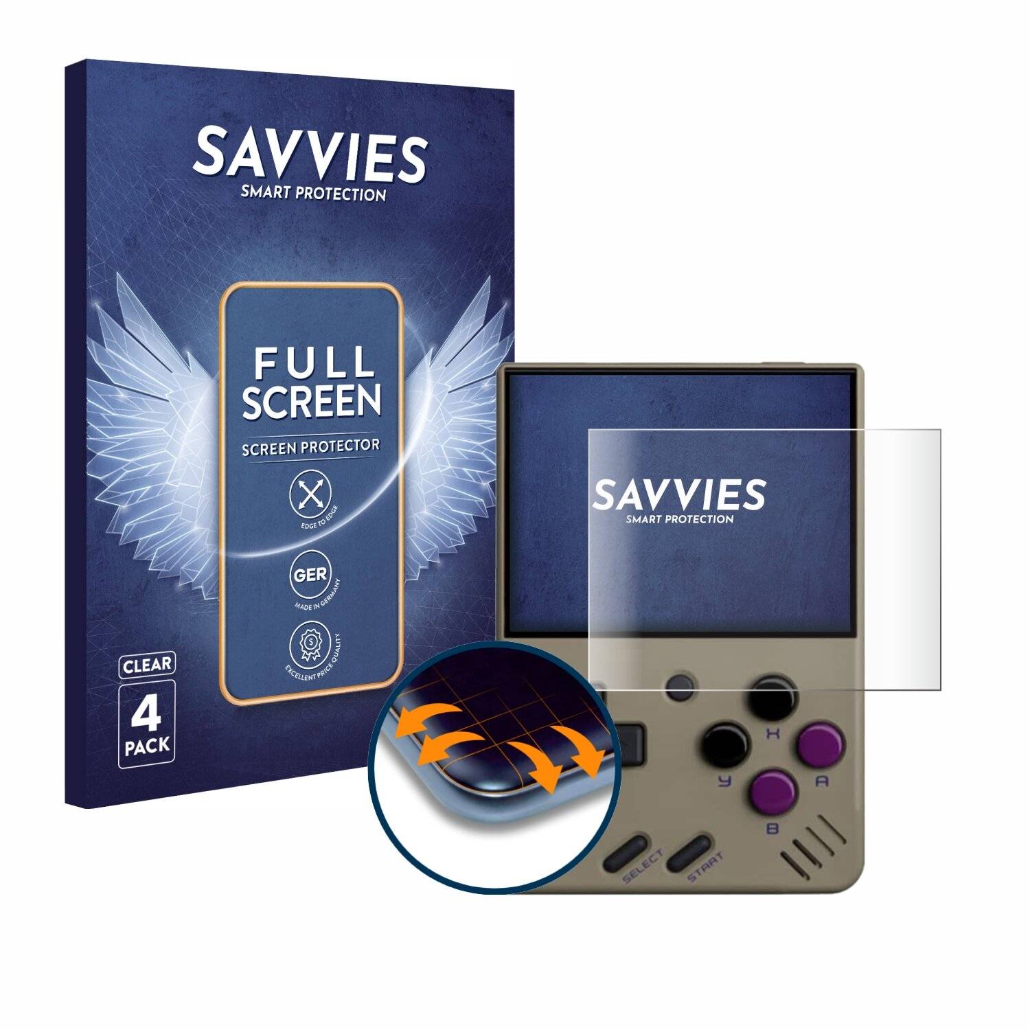 4x Savvies Full-Screen Folie für Miyoo Mini