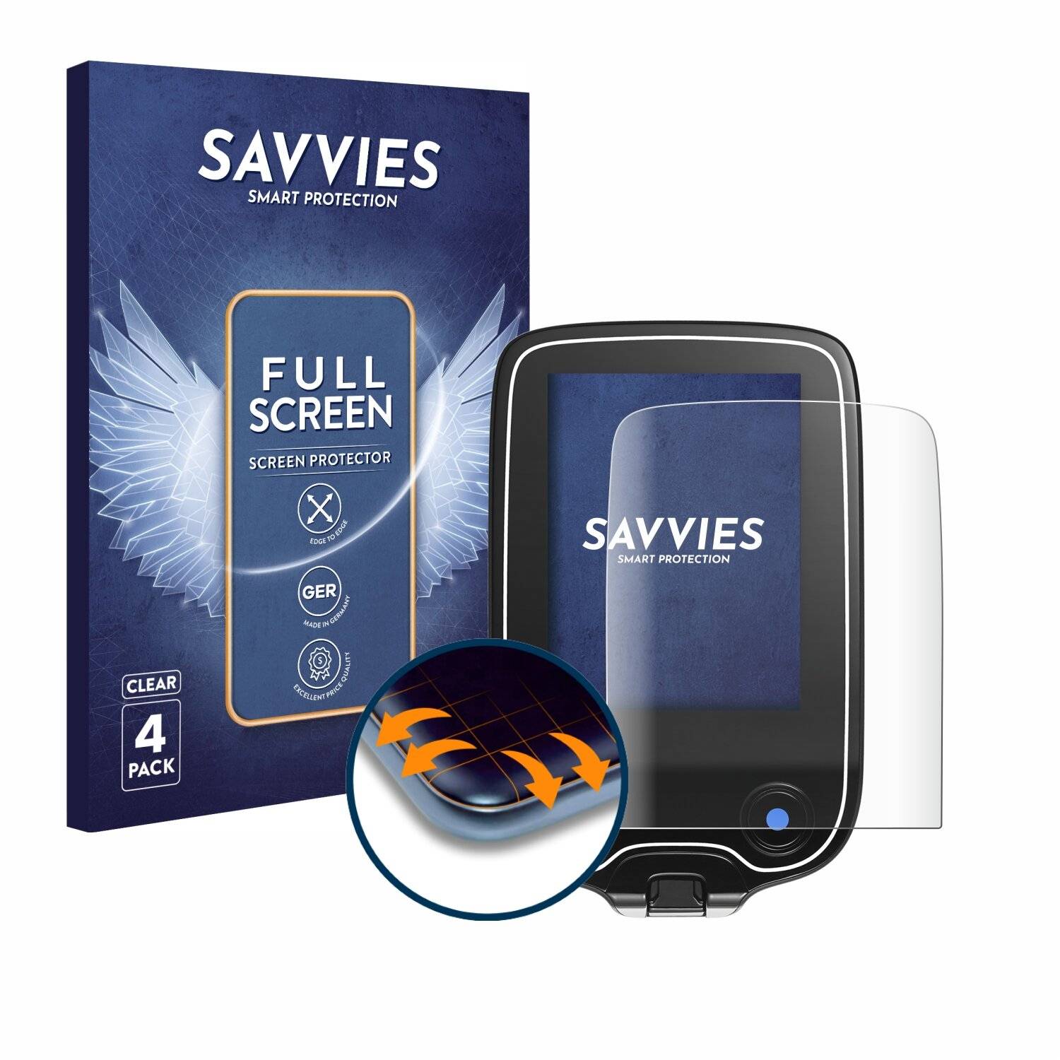 4x Savvies Full-Screen Folie für Freestyle Libre