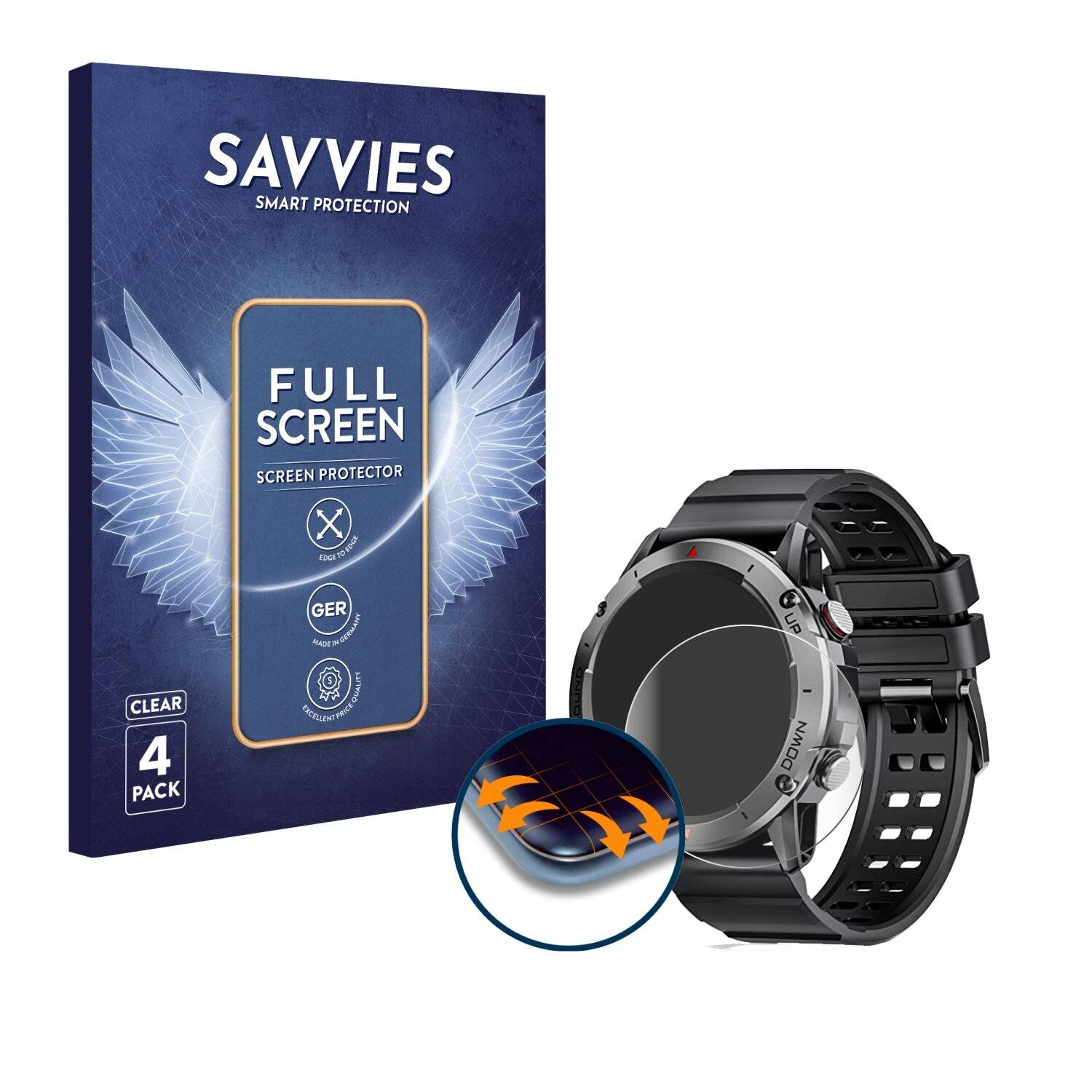 4x Savvies Full-Screen Folie für Pasonomi NX9 1.39