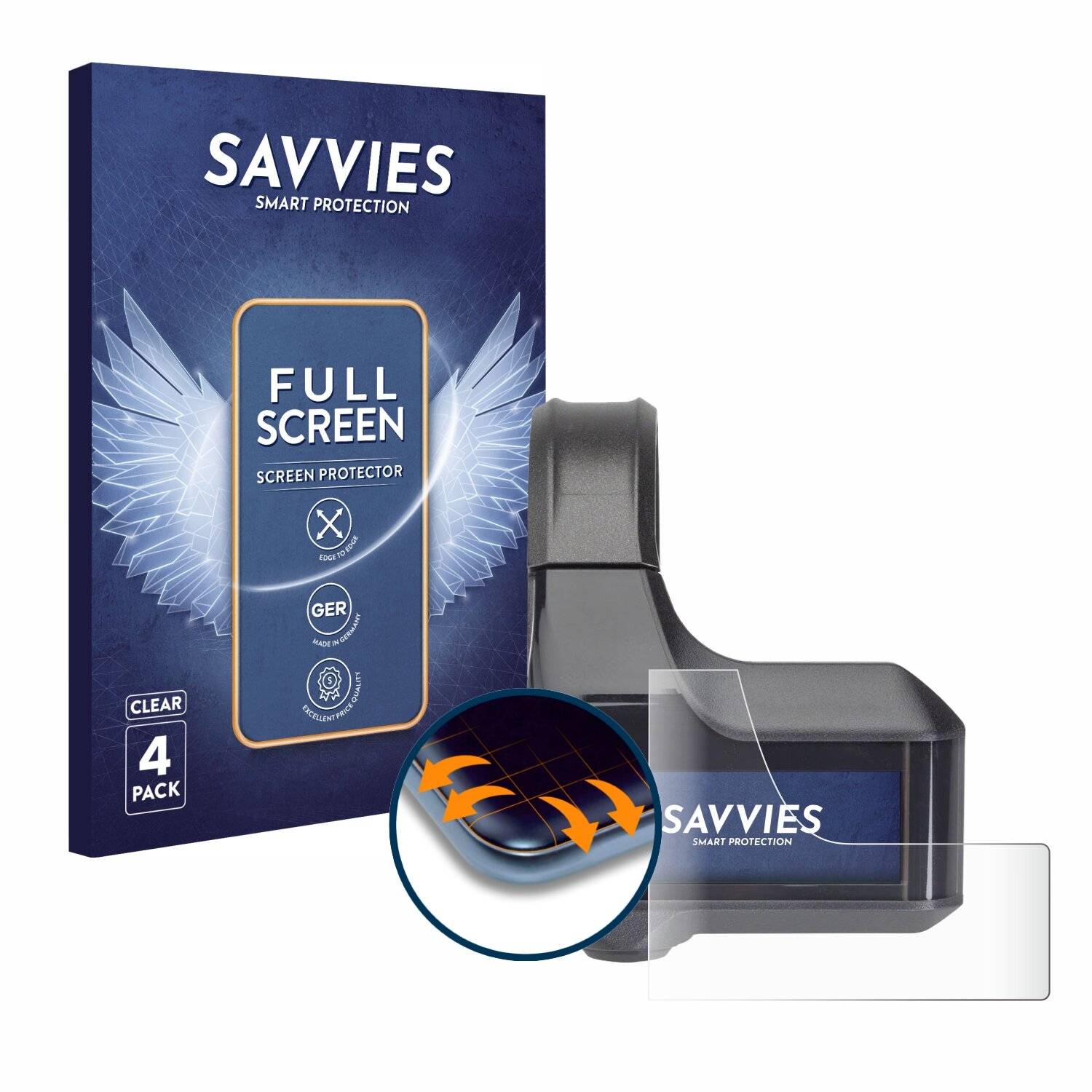 4x Savvies Full-Screen Folie für Shimano Steps