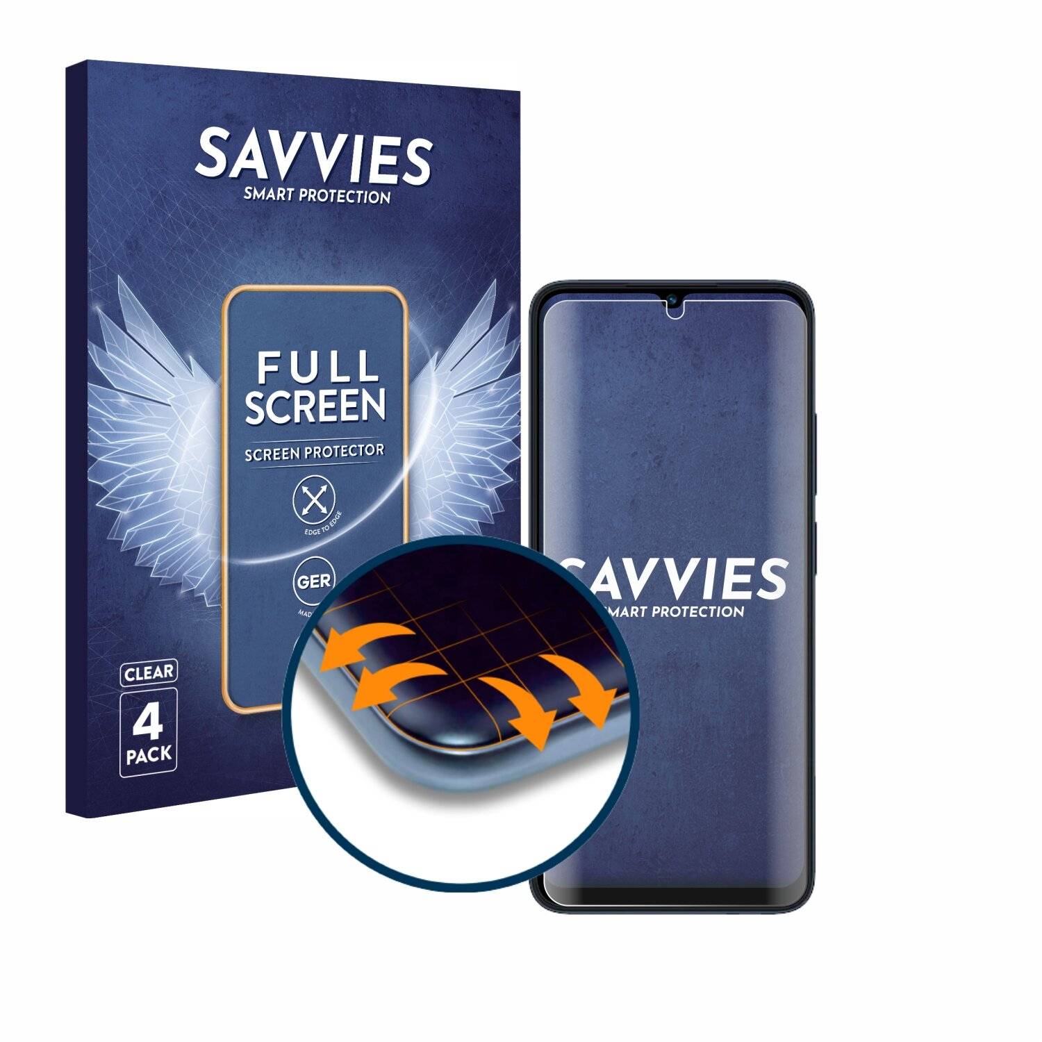 4x Savvies Full-Screen Folie für Xiaomi Redmi