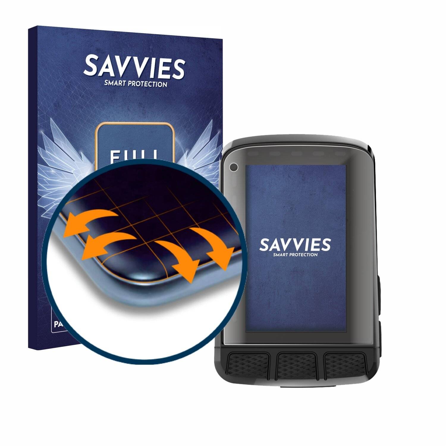 4x Savvies Full-Screen Folie für Wahoo Elemnt Roam