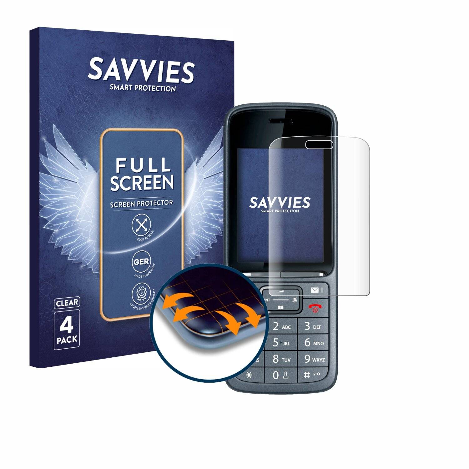 4x Savvies Full-Screen Folie für Gigaset SL800H