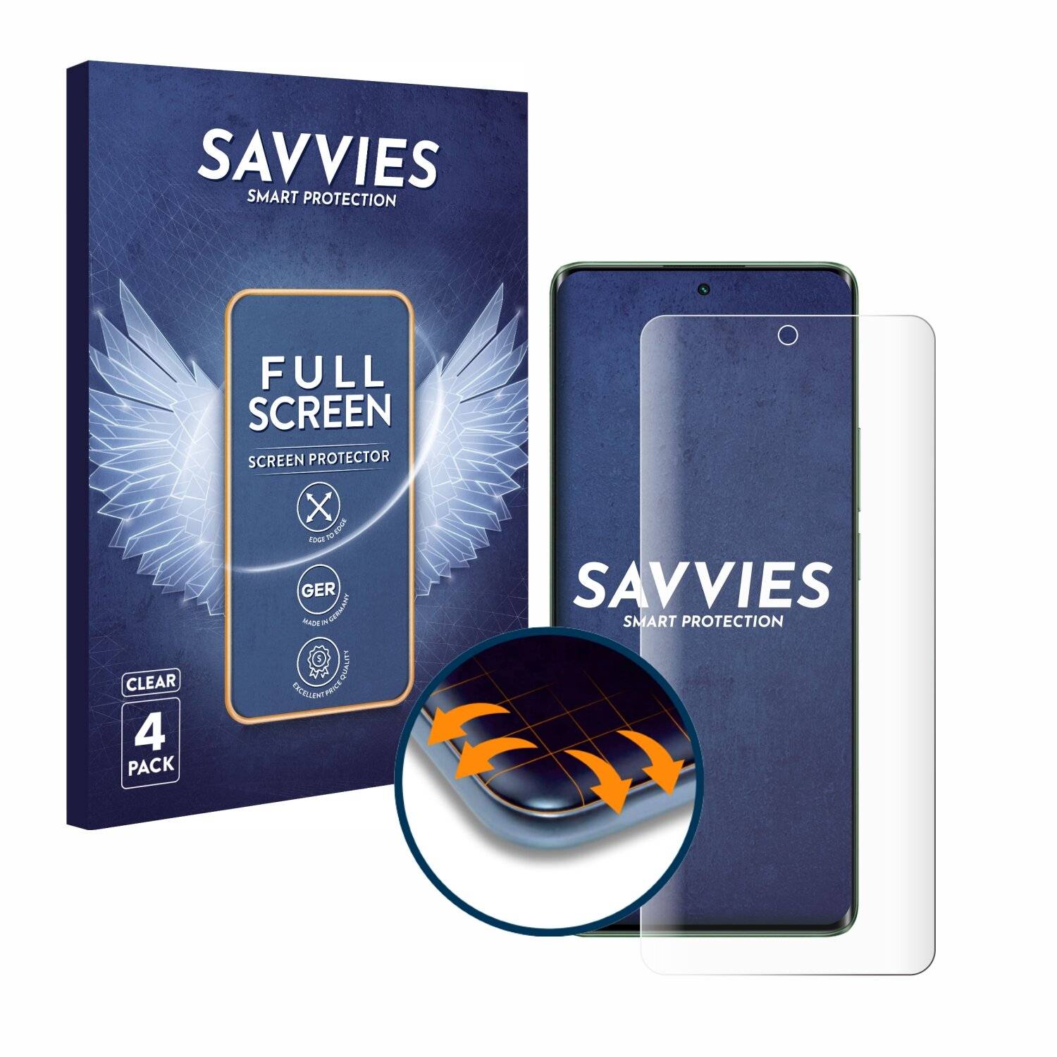 4x Savvies Full-Screen Folie für realme 11