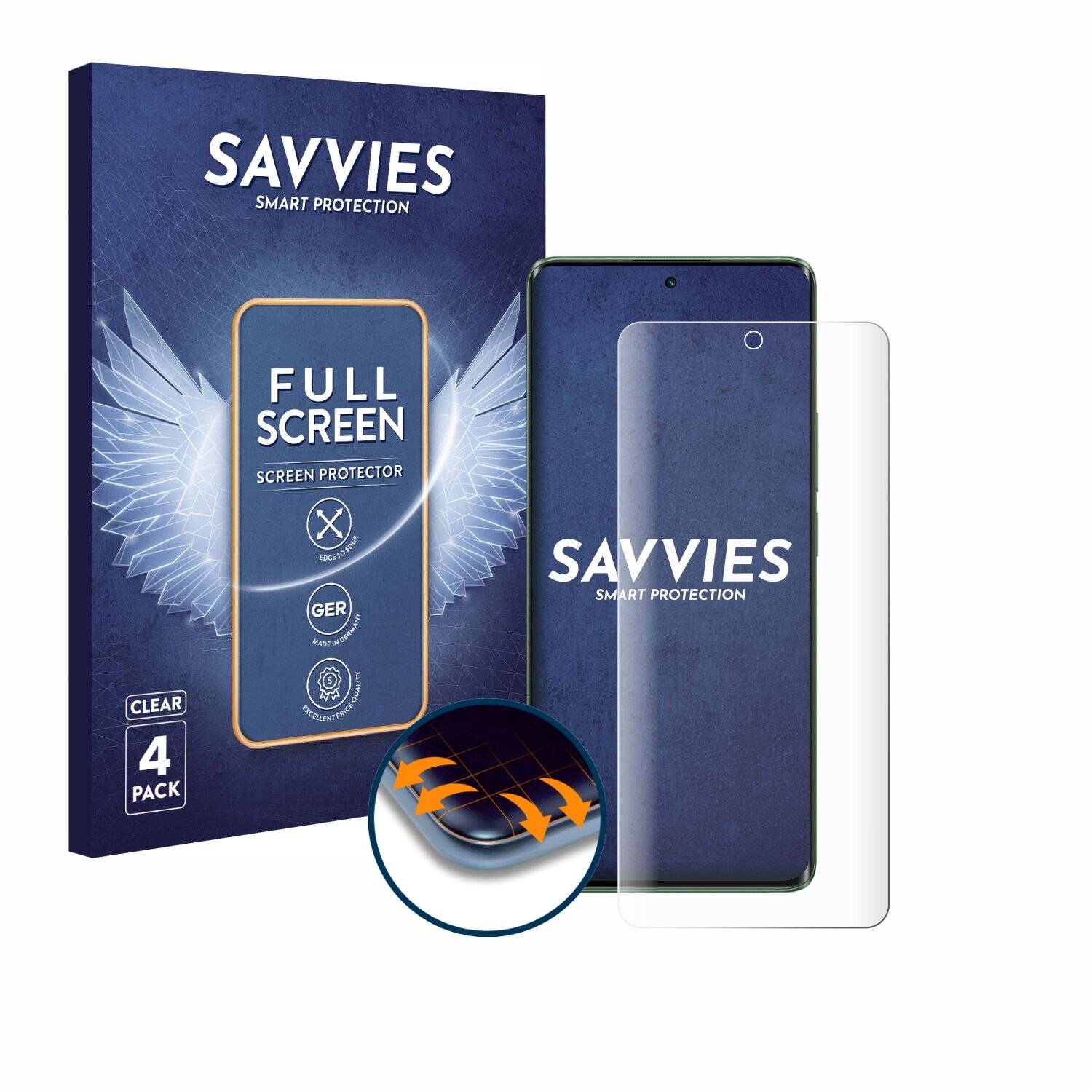 4x Savvies Full-Screen Folie für realme 11 Pro