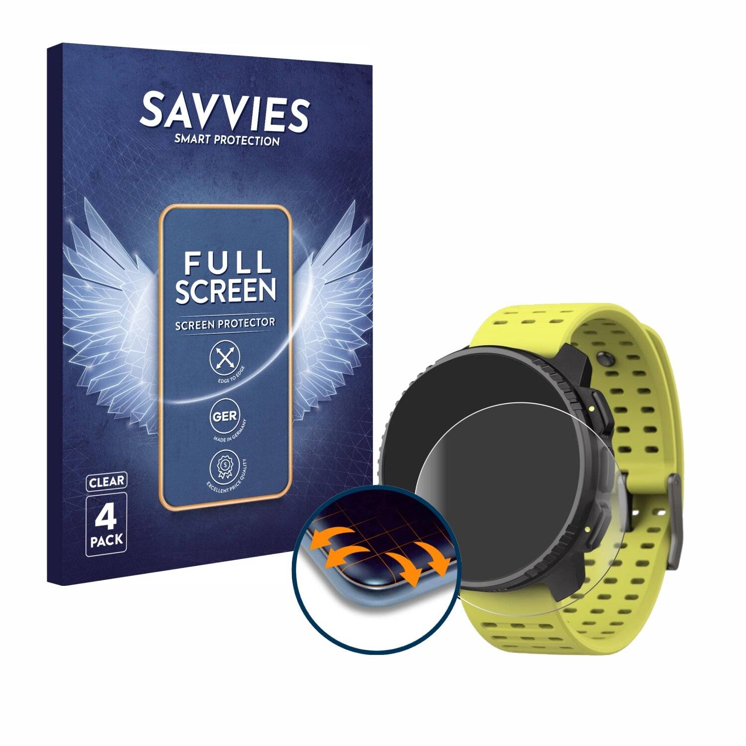 4x Savvies Full-Screen Folie für Suunto