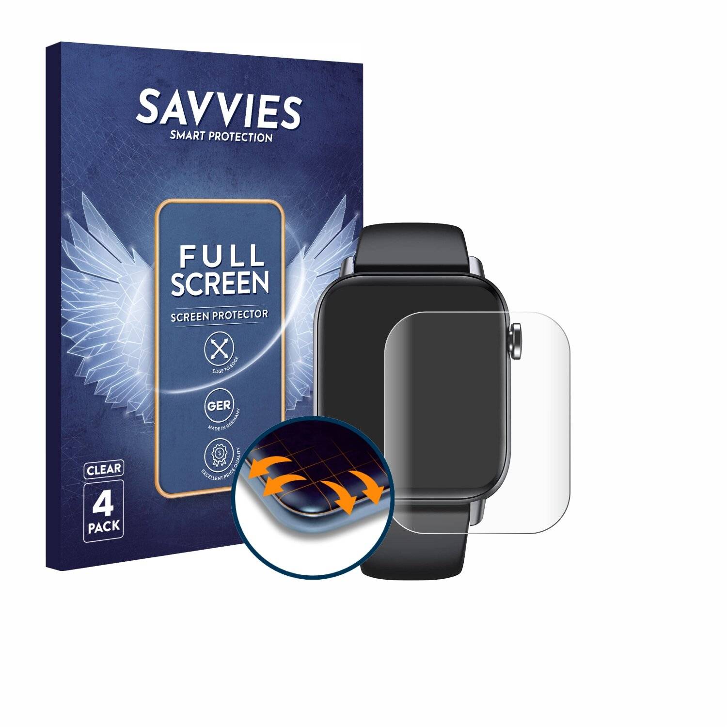 4x Savvies Full-Screen Folie für Levowatch Doitx