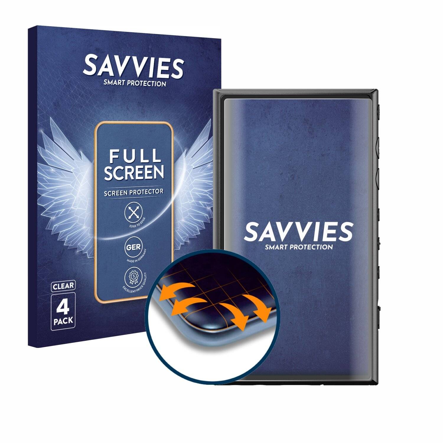 4x Savvies Full-Screen Folie für Sony Walkman