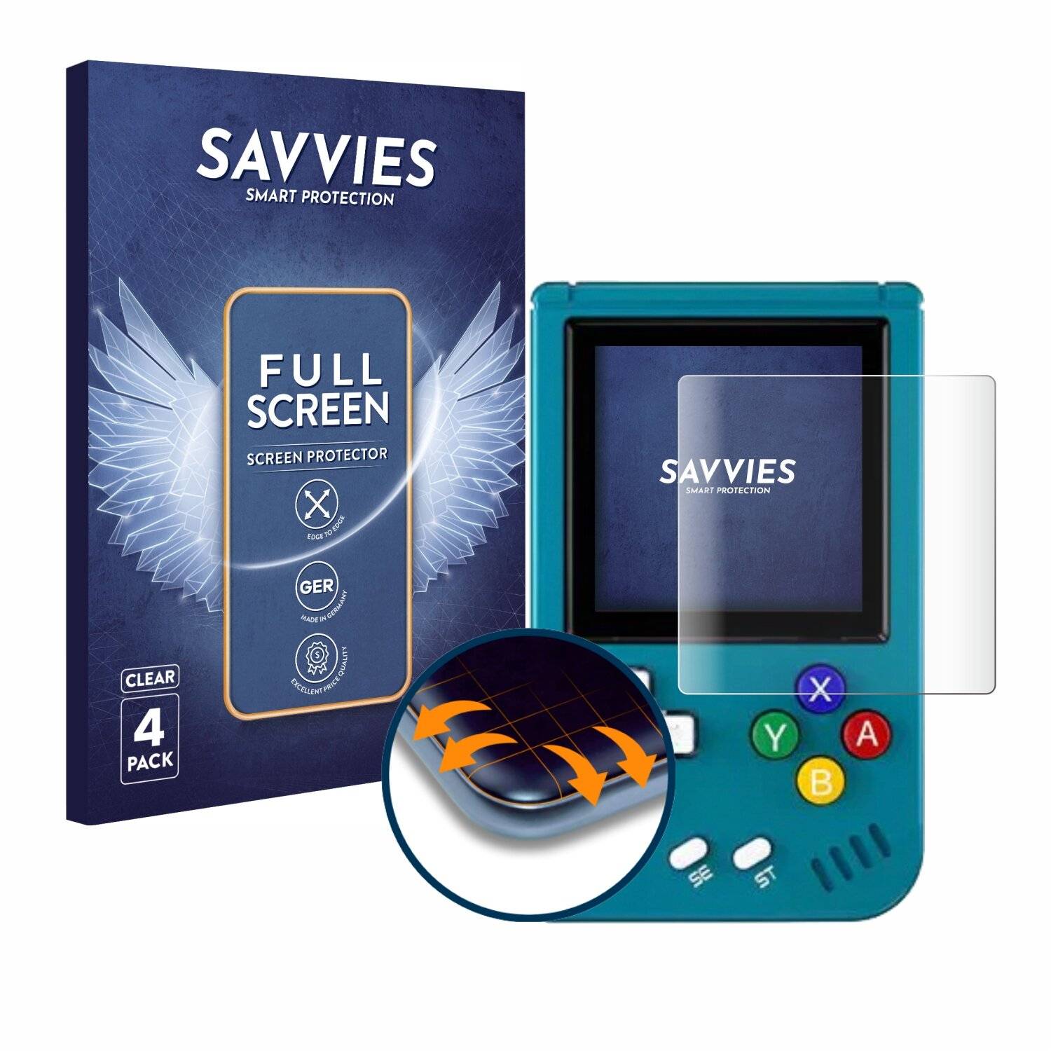 4x Savvies Full-Screen Folie für Anbernic RG