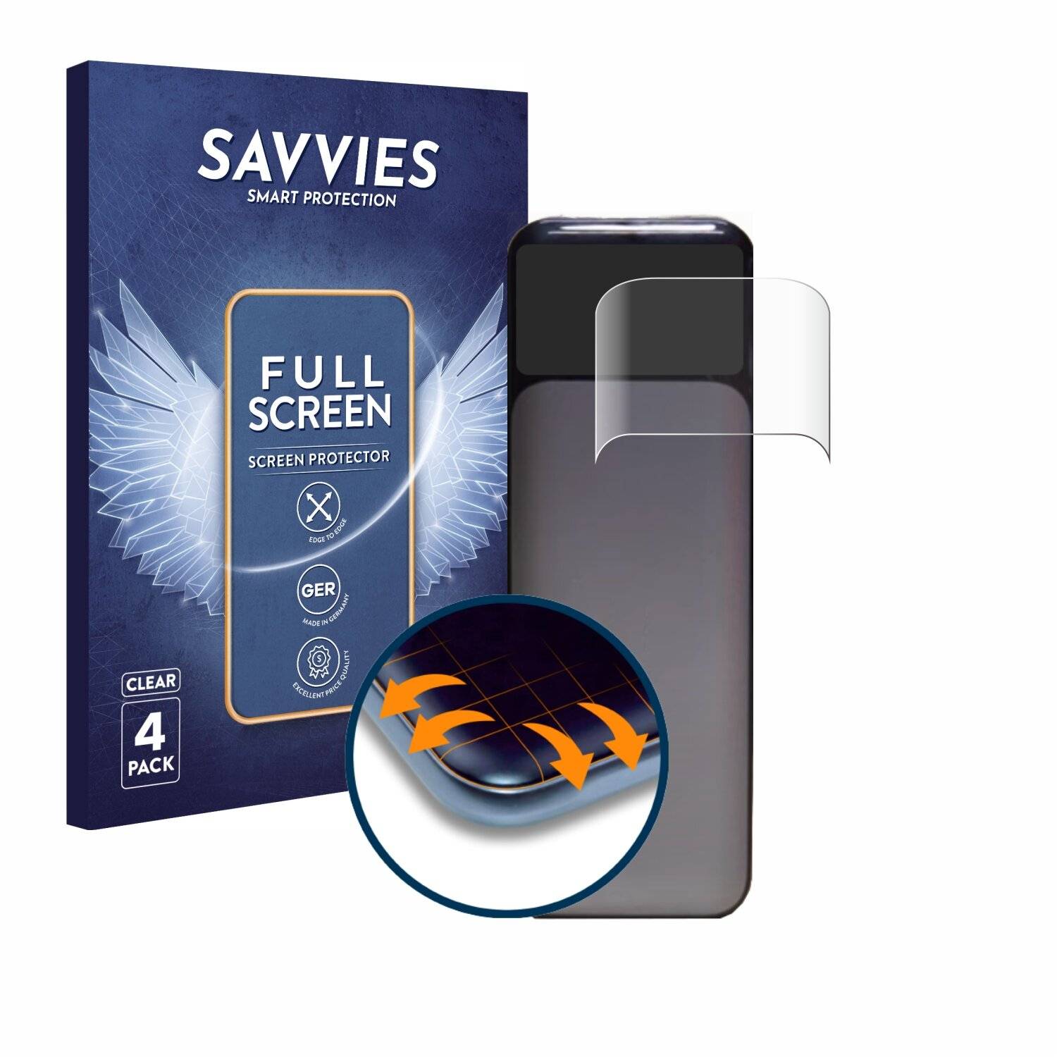 4x Savvies Full-Screen Folie für Anker Powerbank