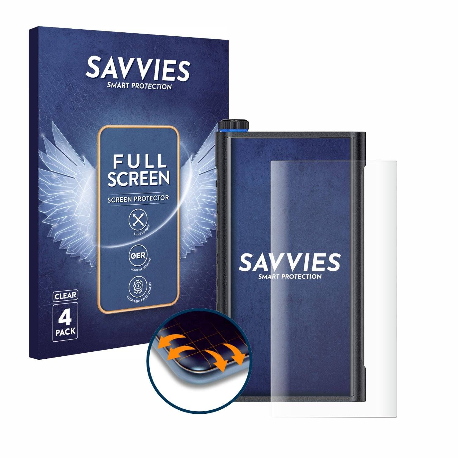 4x Savvies Full-Screen Folie für FiiO