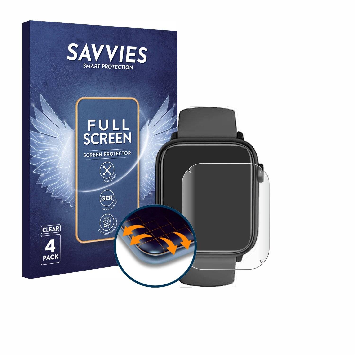 4x Savvies Full-Screen Folie für Tisoutec G89 Pro