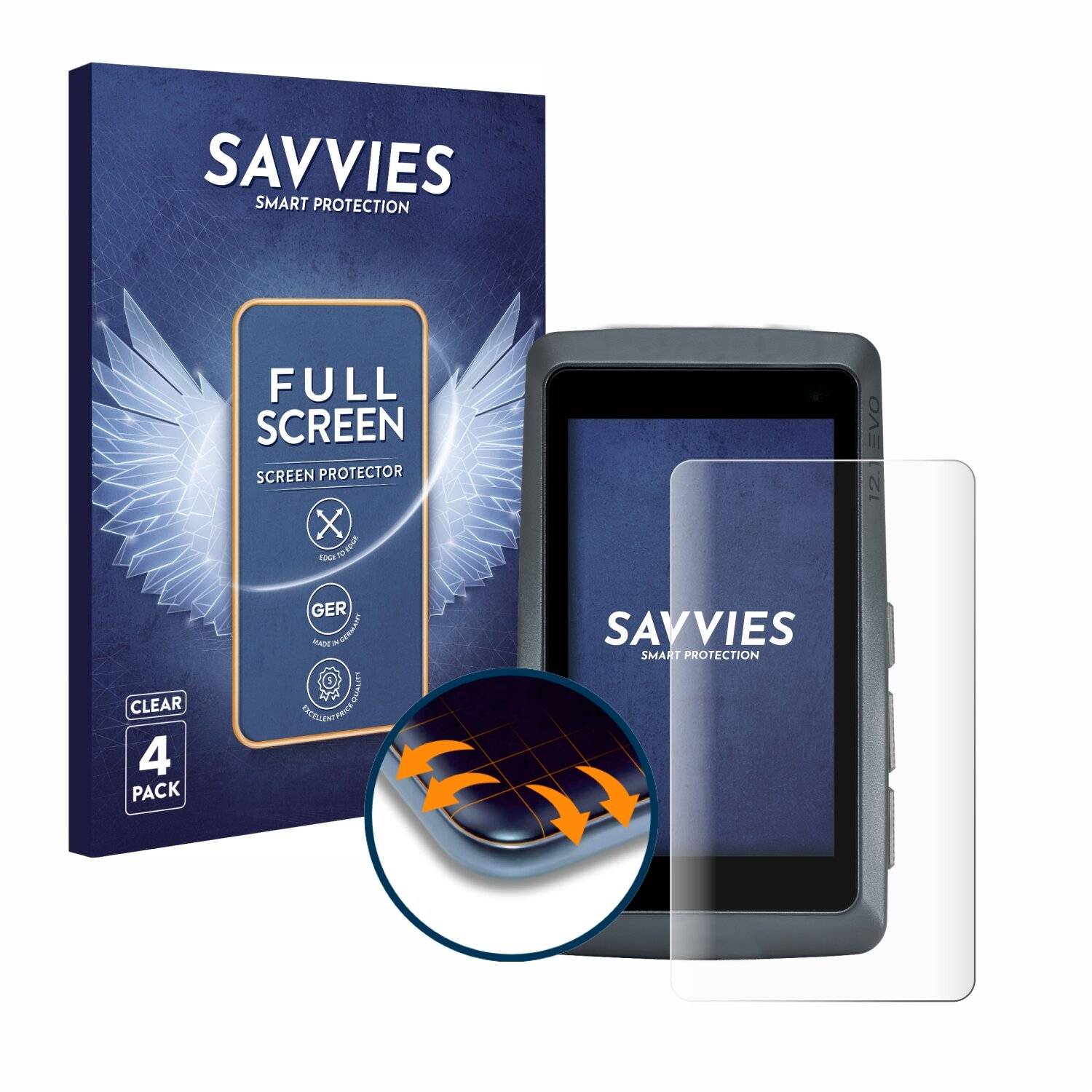 4x Savvies Full-Screen Folie für Sigma ROX 12.1