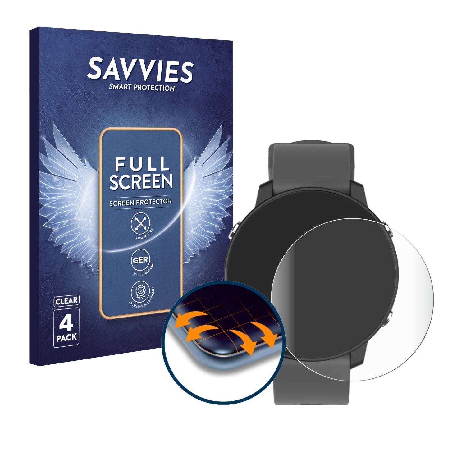 4x Savvies Full-Screen Folie für Shot Scope G5 GPS