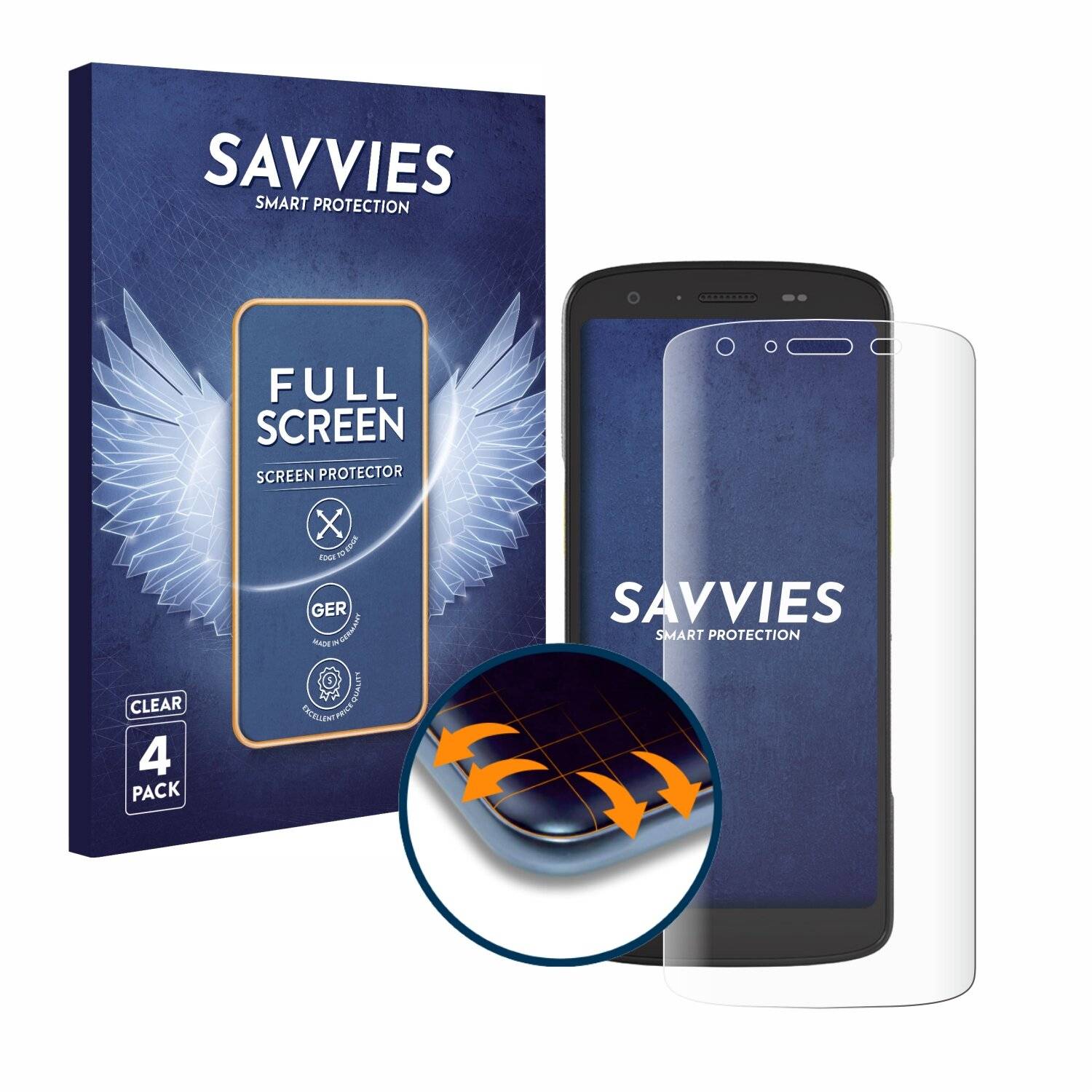 4x Savvies Full-Screen Folie für Zebra