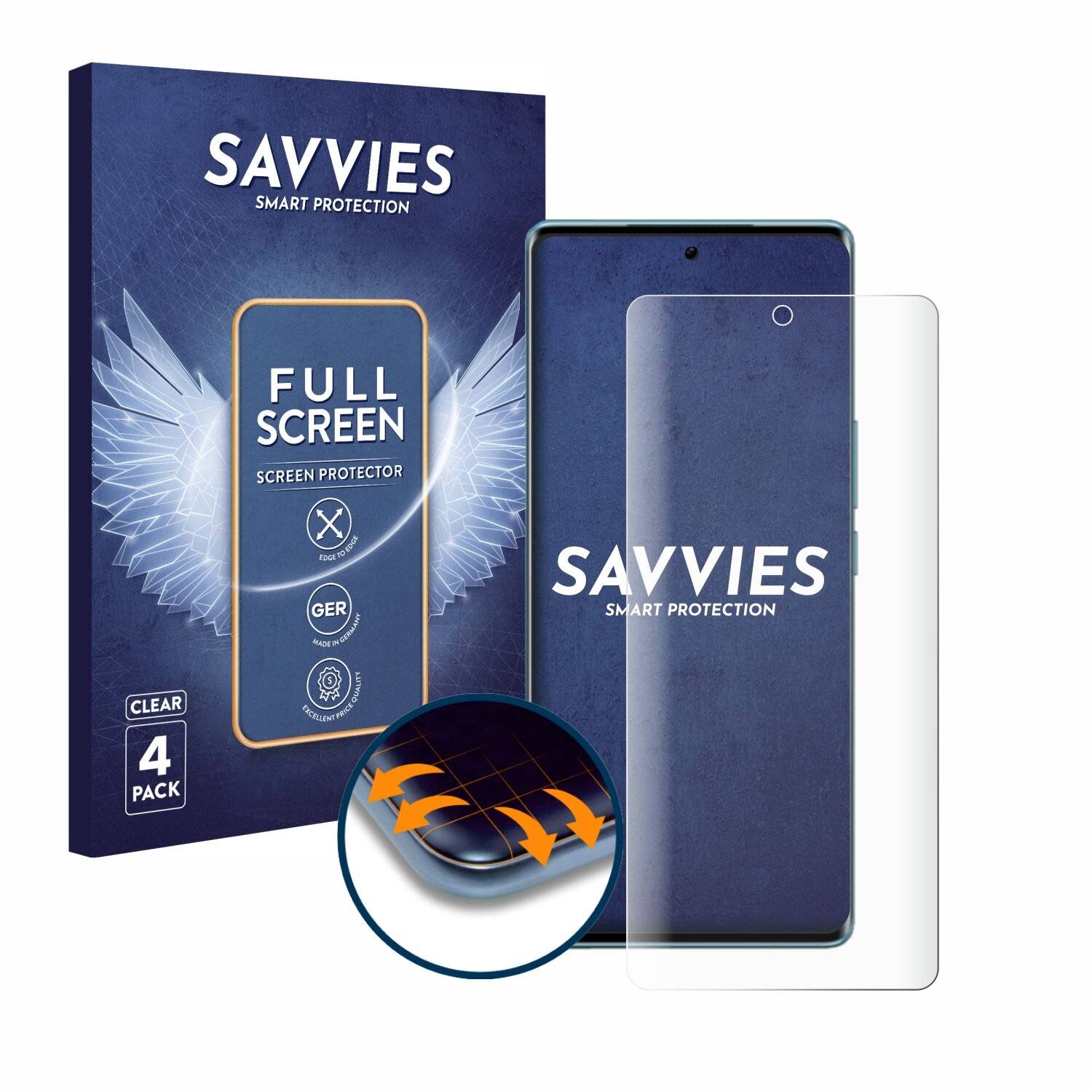 4x Savvies Full-Screen Folie für Vivo
