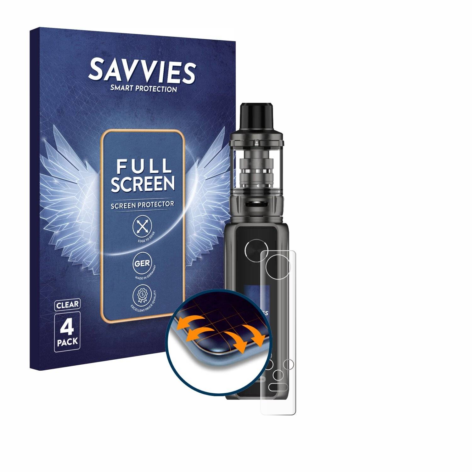 4x Savvies Full-Screen Folie für Vaporesso Target 100