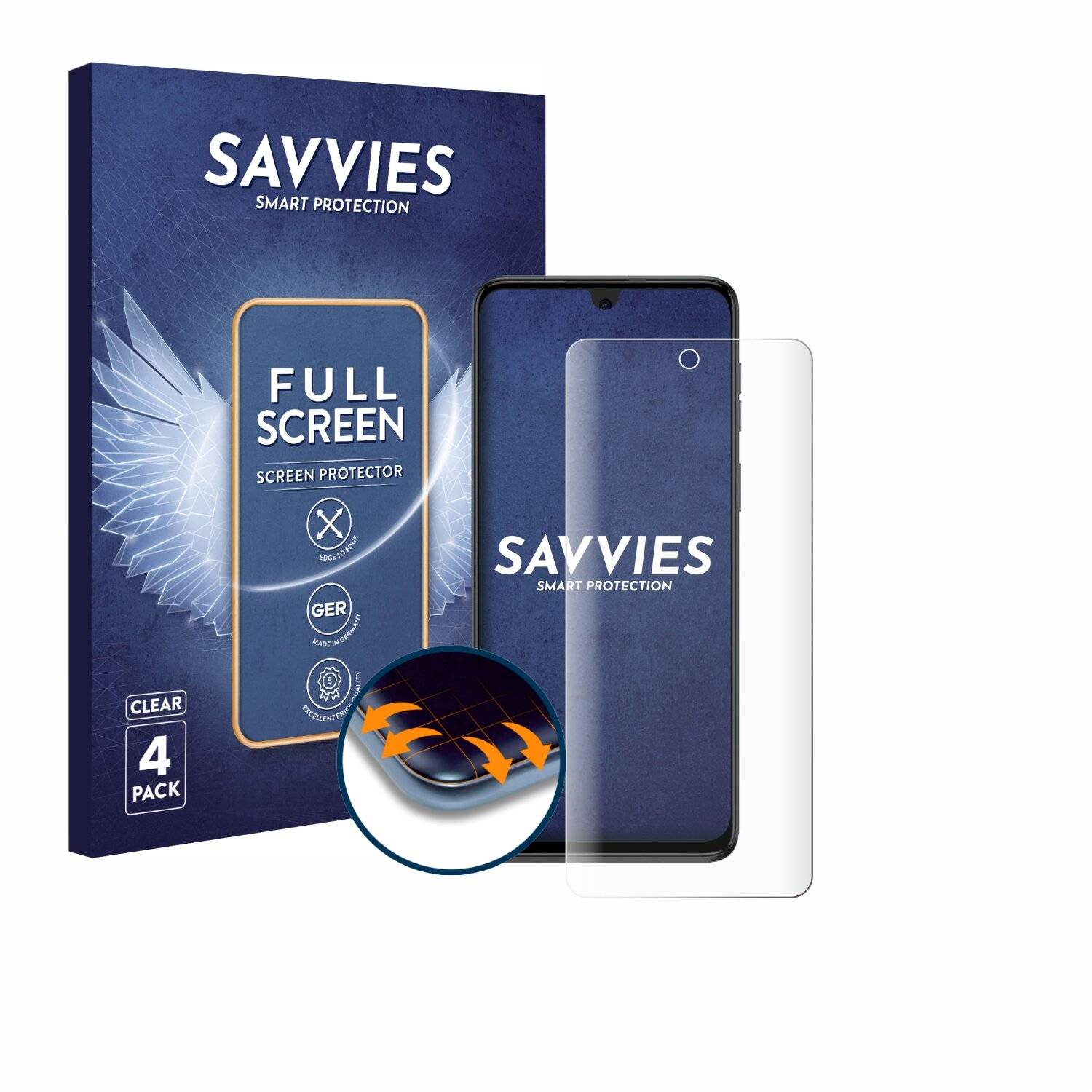 4x Savvies Full-Screen Folie für Motorola Moto