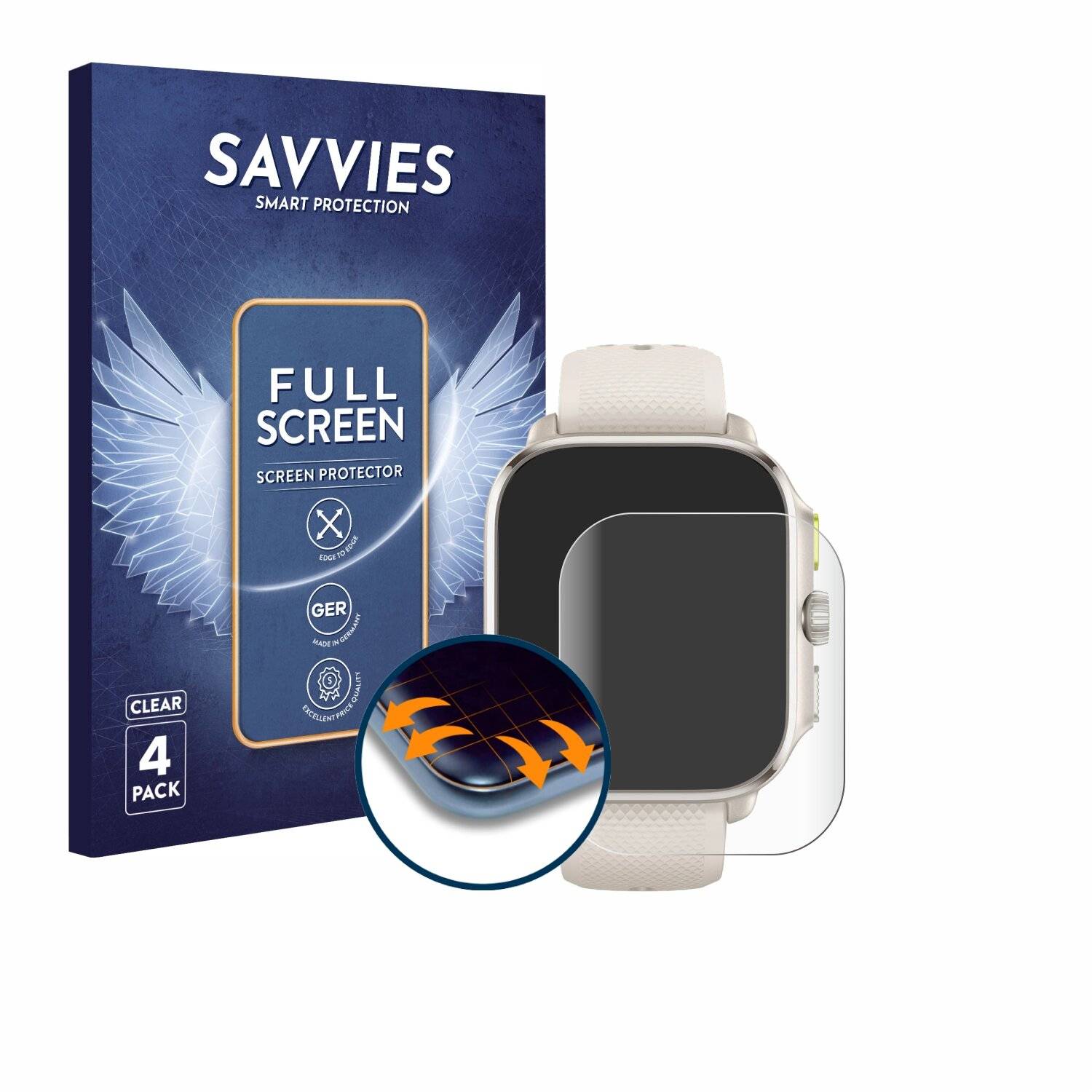 4x Savvies Full-Screen Folie für Huami Amazfit Cheetah