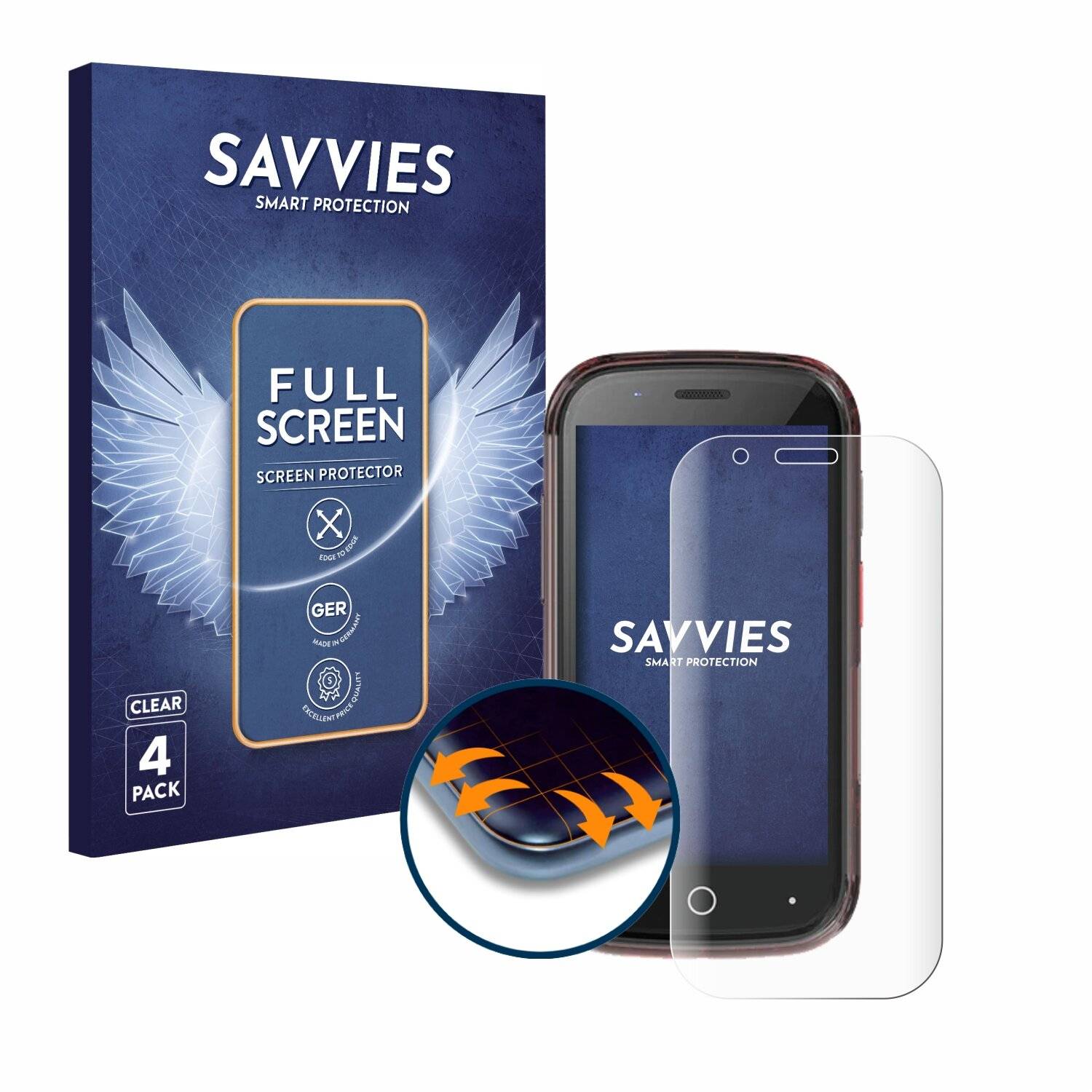 4x Savvies Full-Screen Folie für Unihertz Jelly