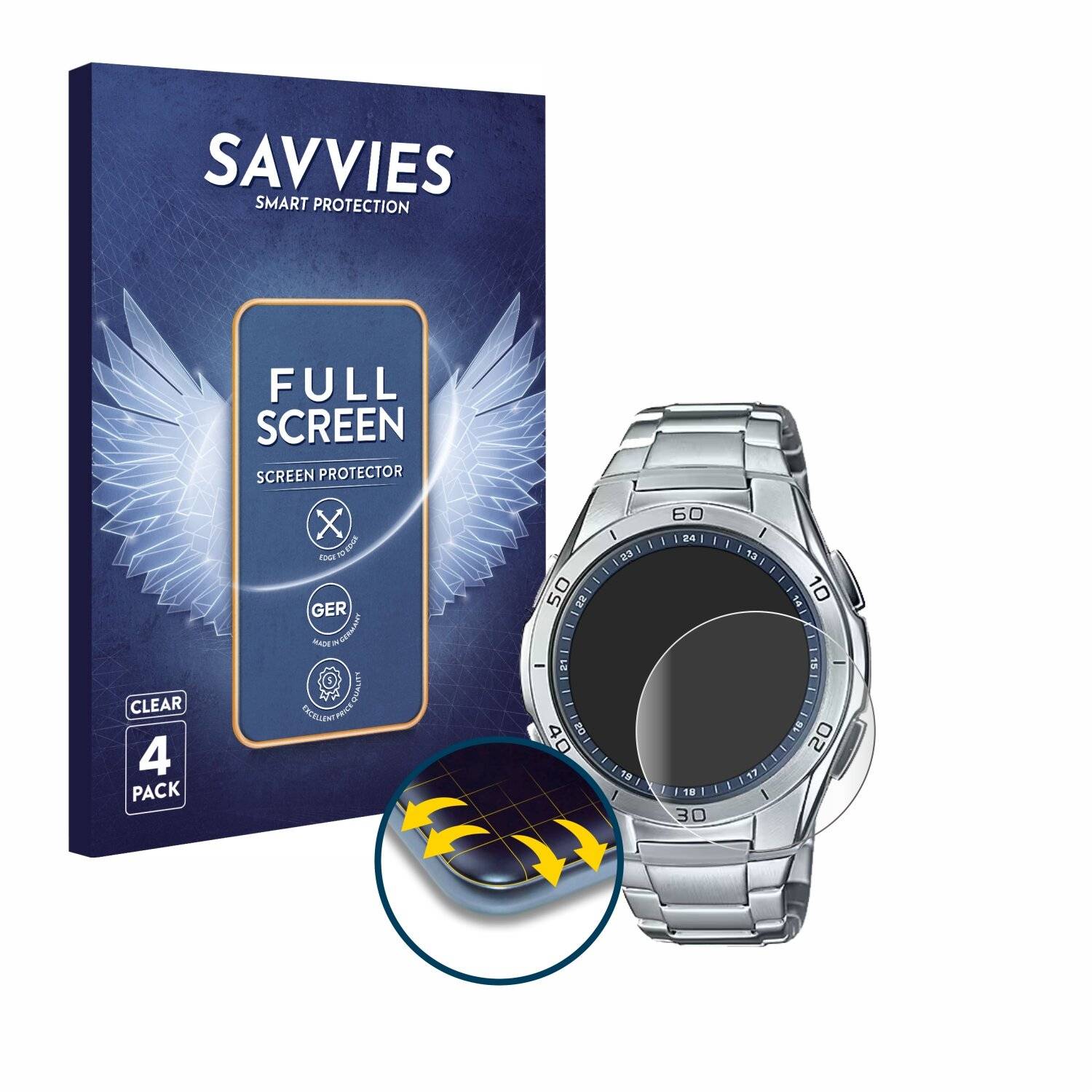4x Savvies Full-Screen Folie für Casio