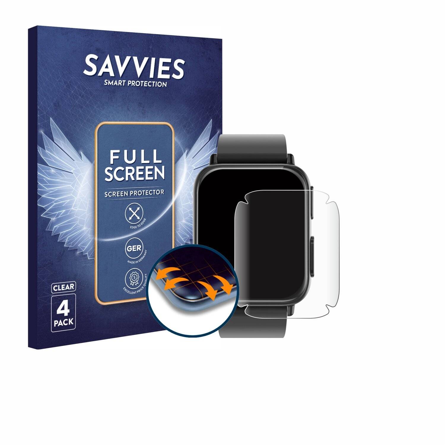 4x Savvies Full-Screen Folie für Kardena Care Plus