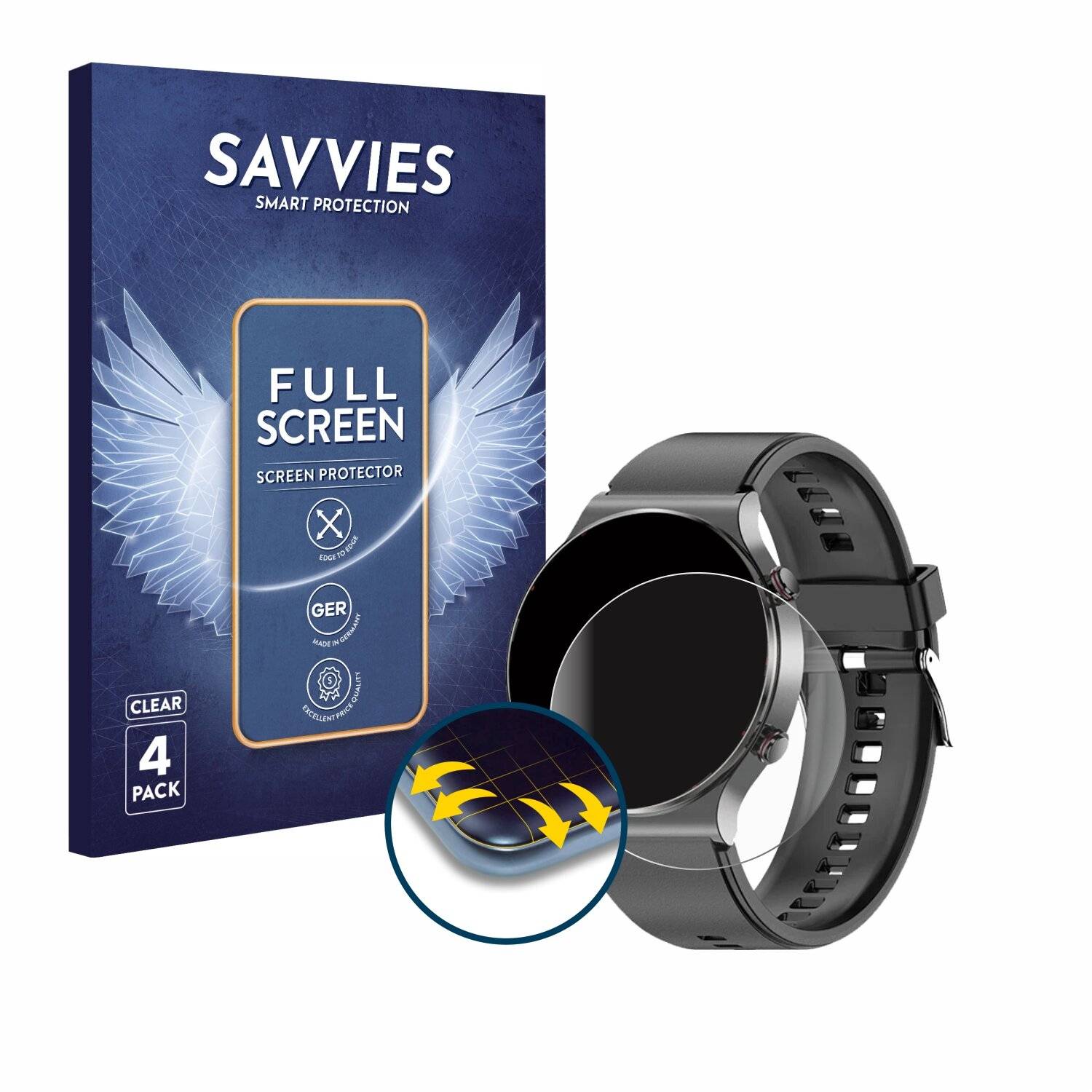 4x Savvies Full-Screen Folie für Kardena Care Pro 2