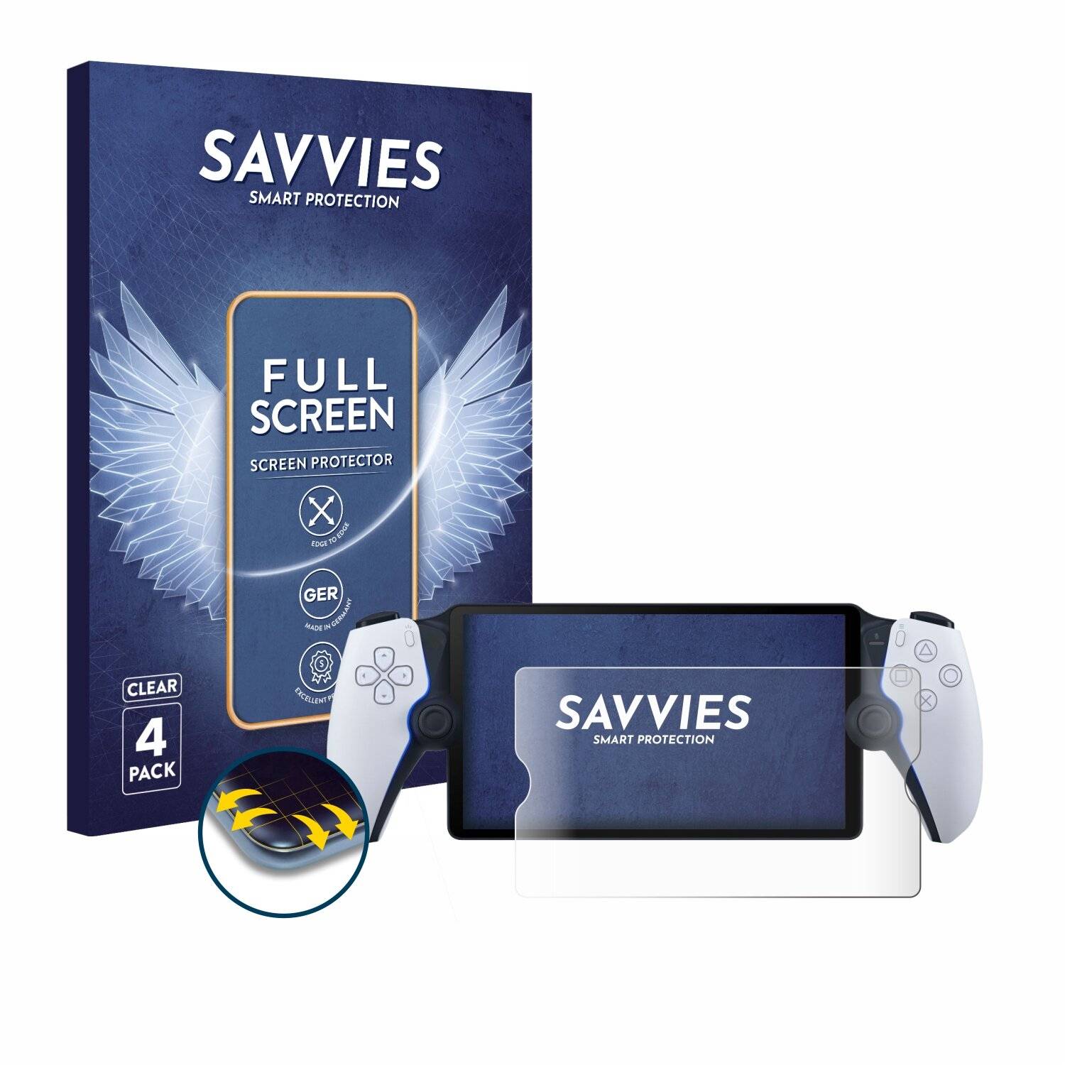 4x Savvies Full-Screen Folie für Sony Playstation