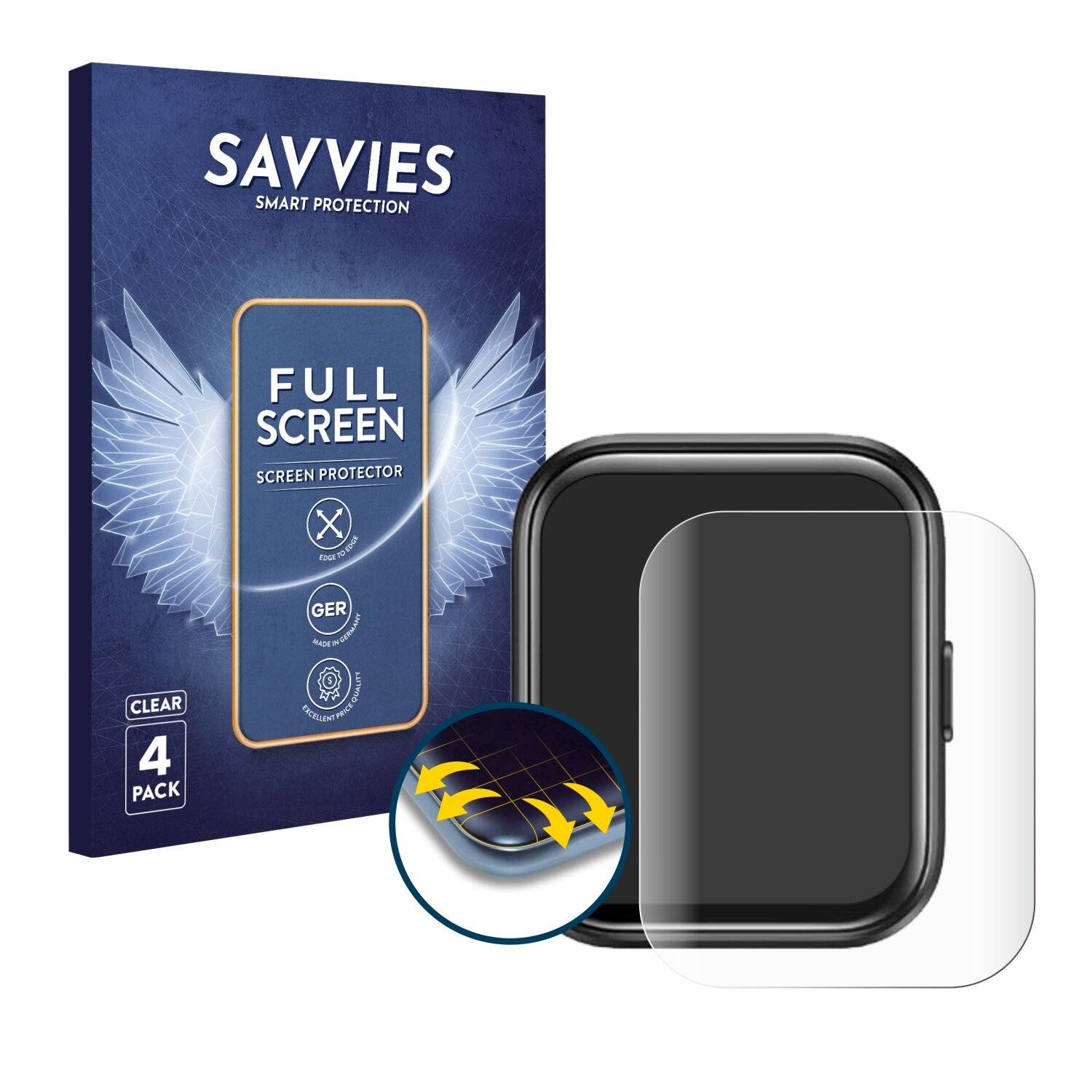 4x Savvies Full-Screen Folie für Tensky ID208BT