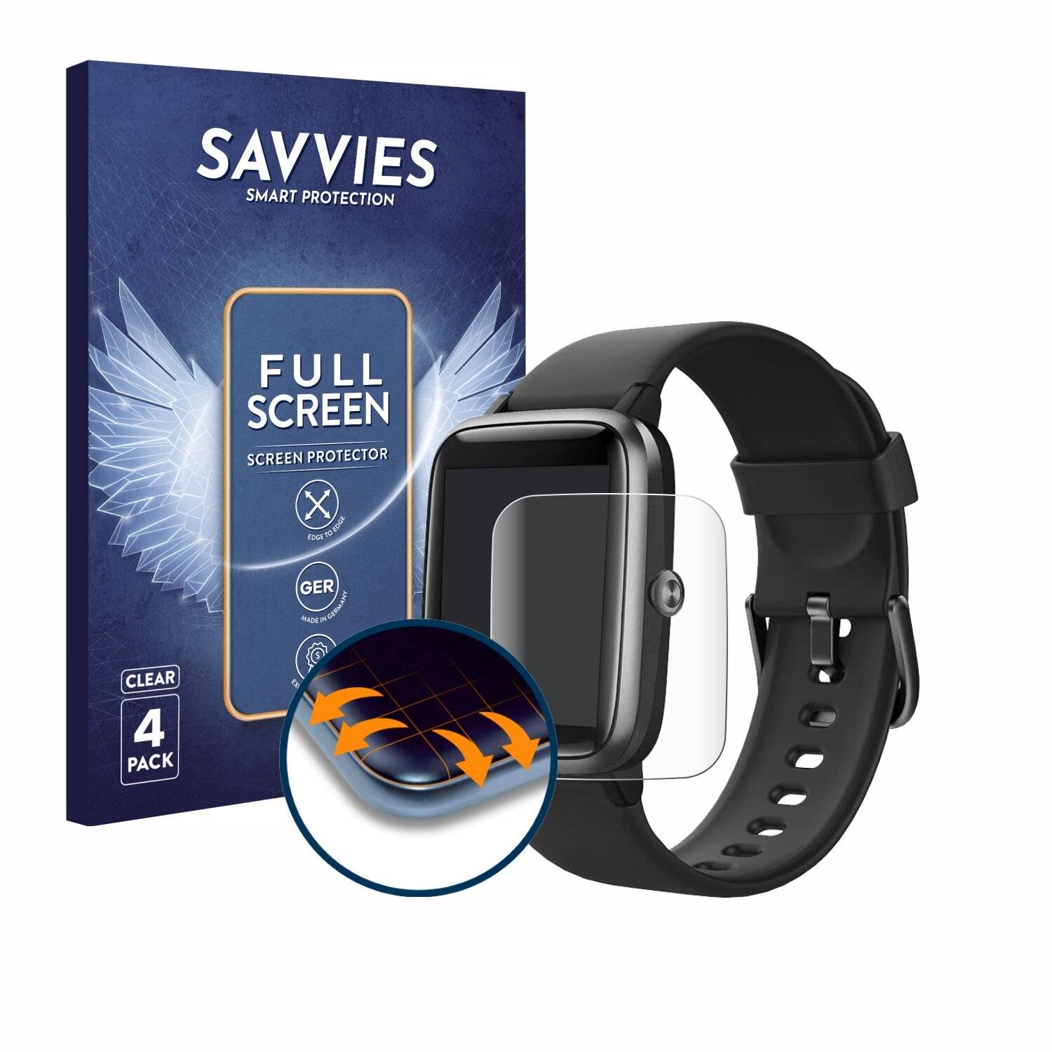 4x Savvies Full-Screen Folie für Fitpolo