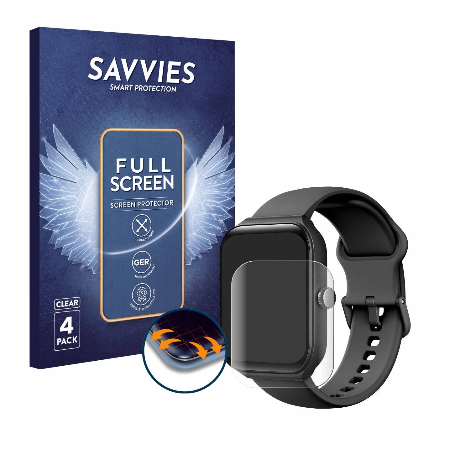 4x Savvies Full-Screen Folie für Toobur IDW16