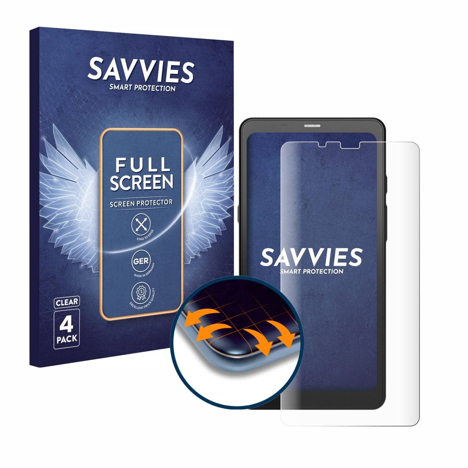 4x Savvies Full-Screen Folie für Onyx Boox