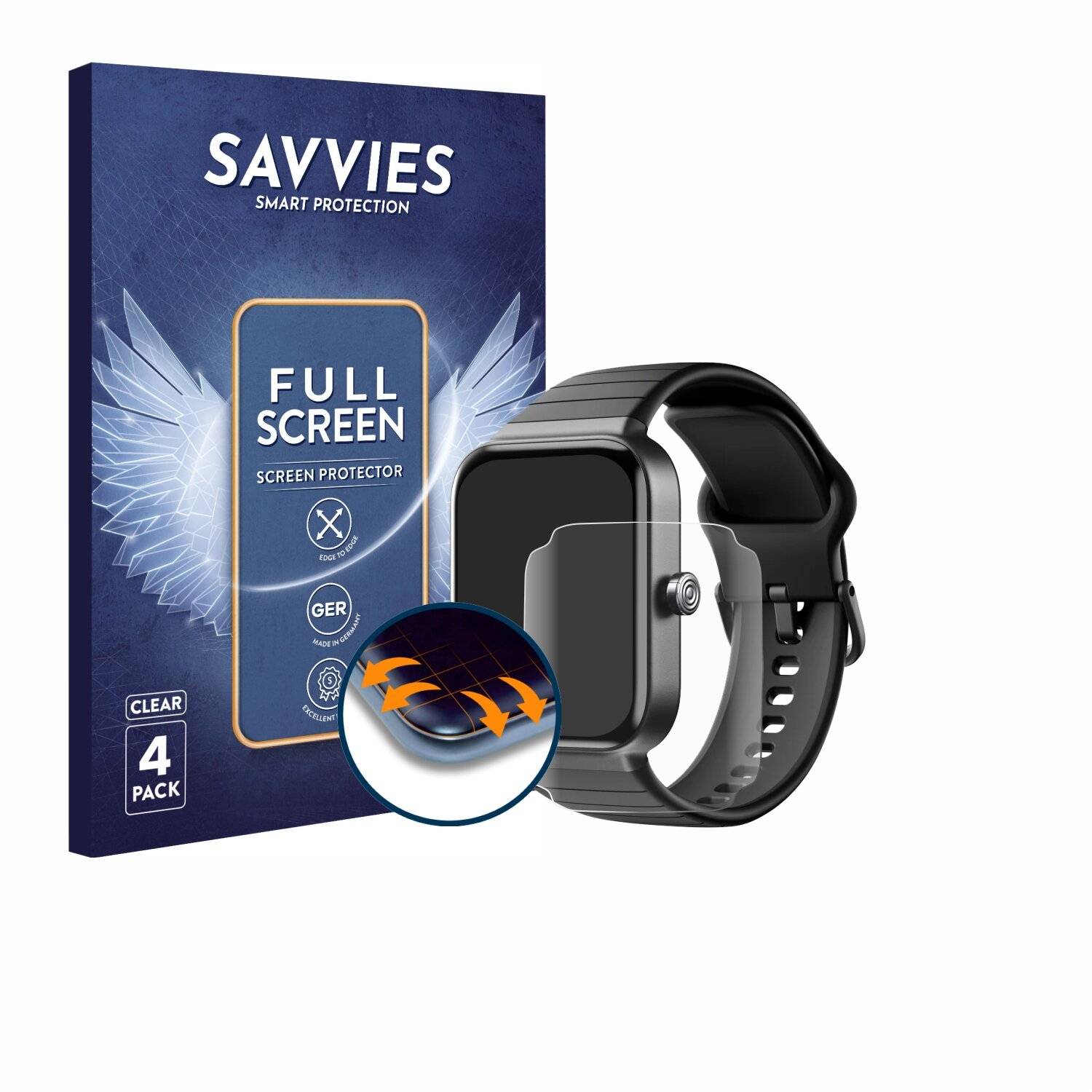 4x Savvies Full-Screen Folie für Fitpolo IDW15
