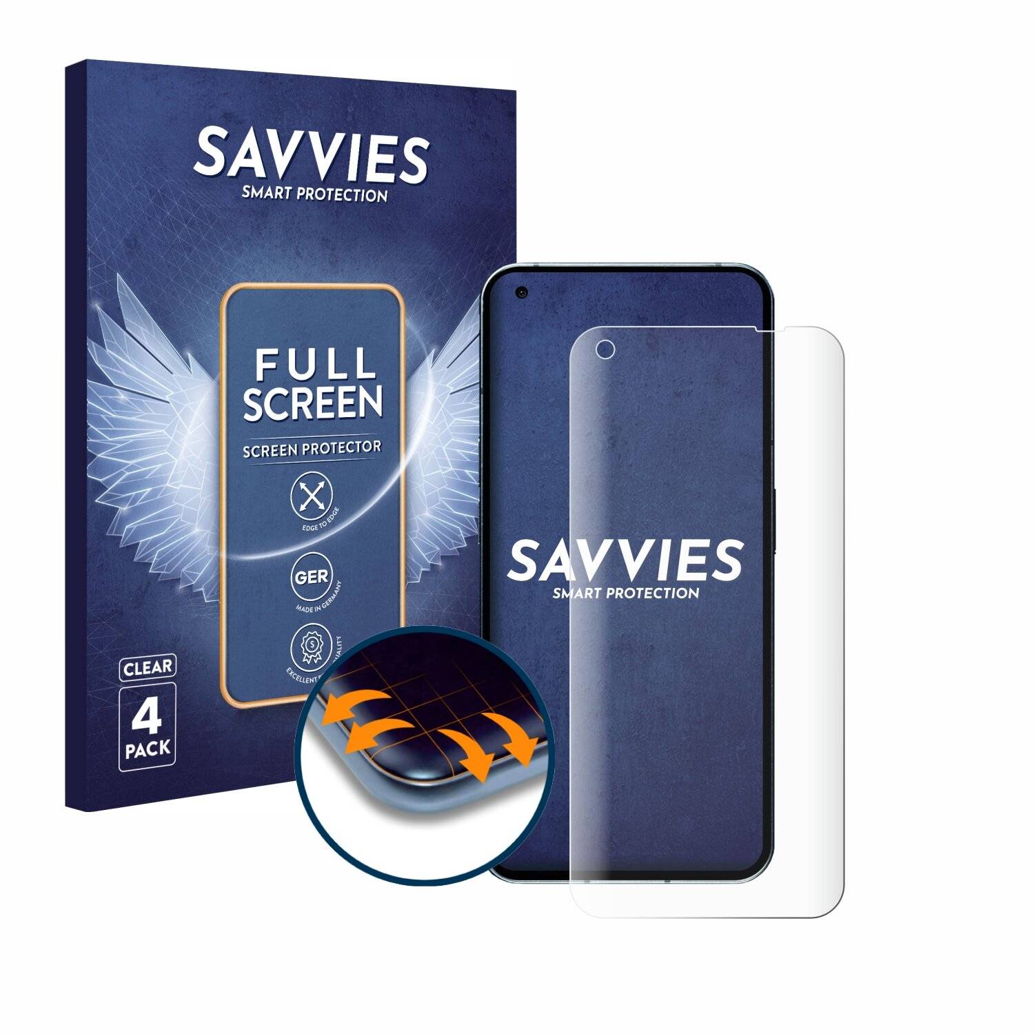 4x Savvies Full-Screen Folie für Nothing Phone (1)