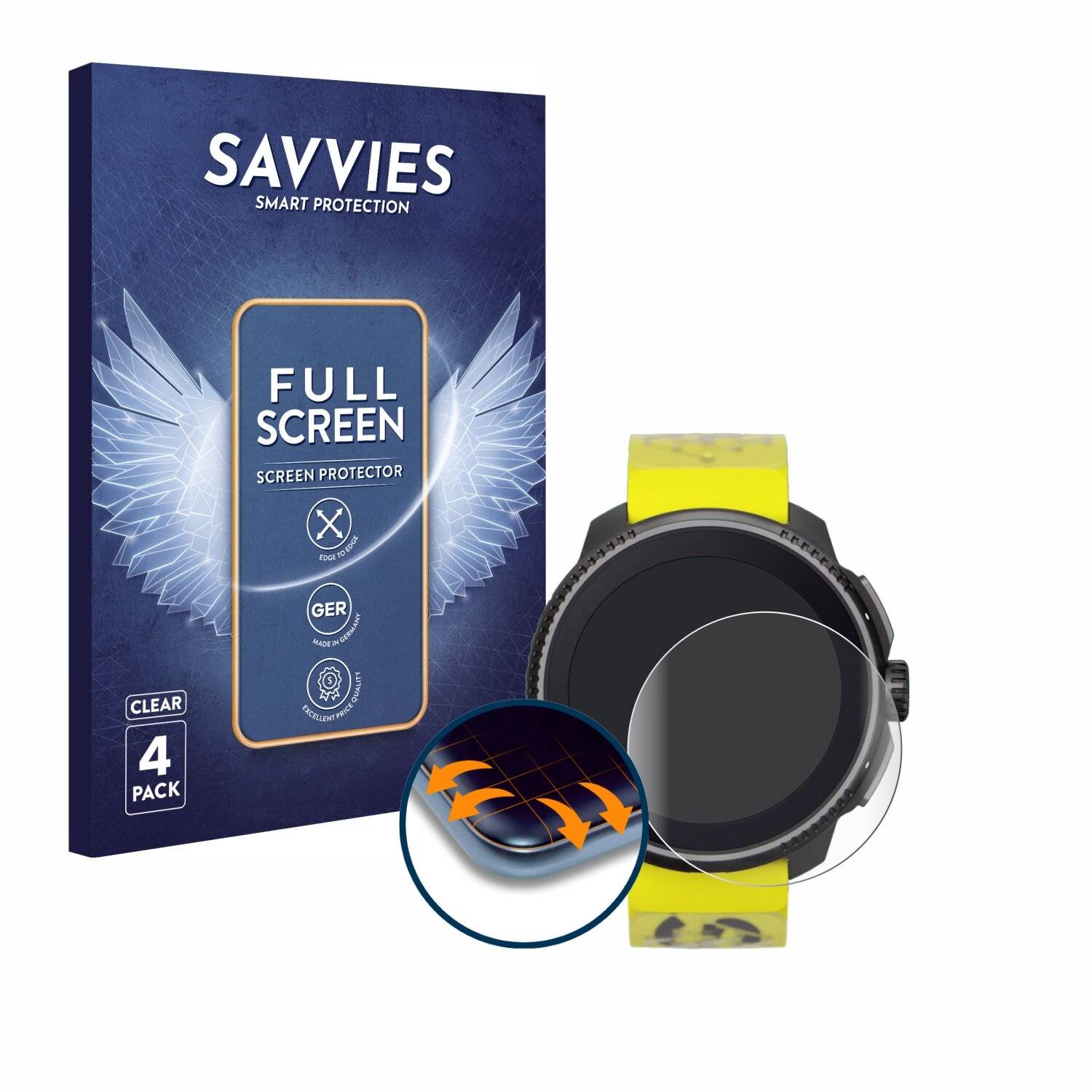 4x Savvies Full-Screen Folie für Suunto