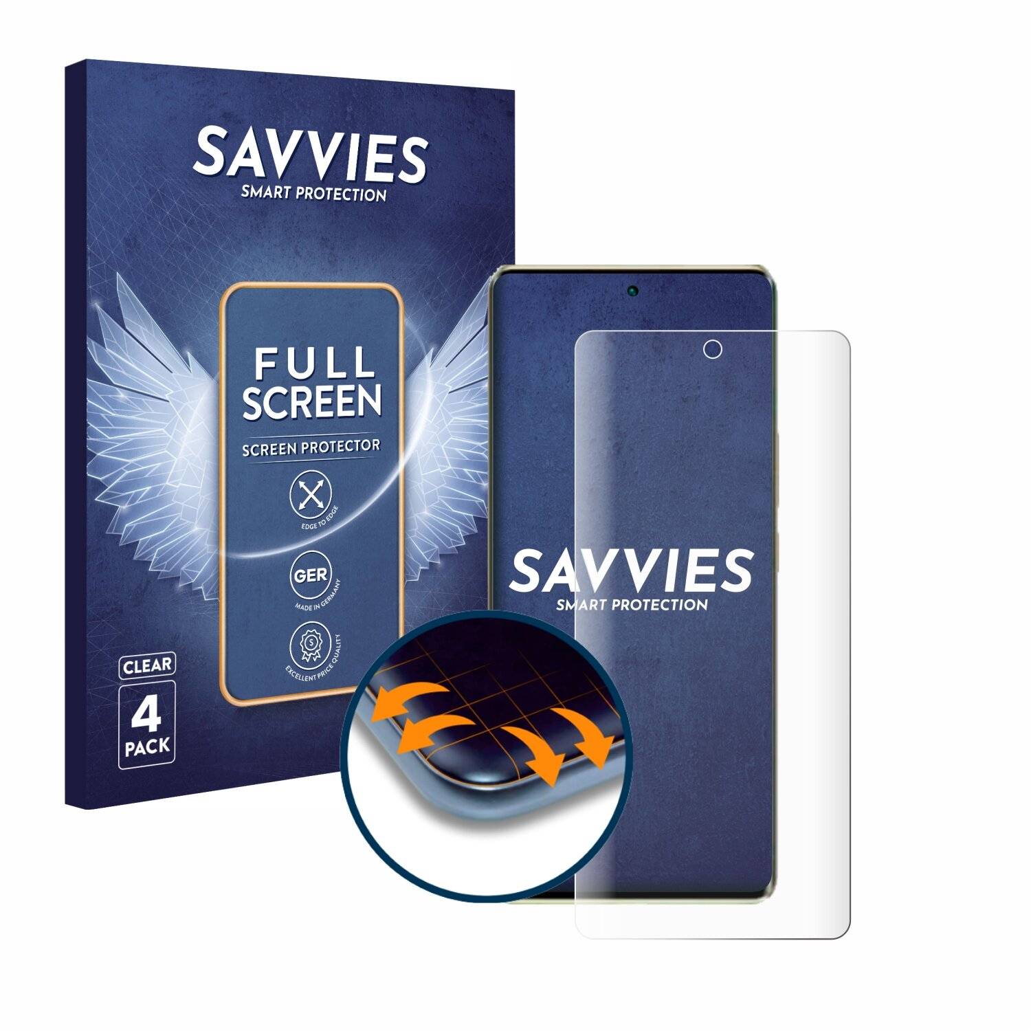 4x Savvies Full-Screen Folie für Infinix Zero 30