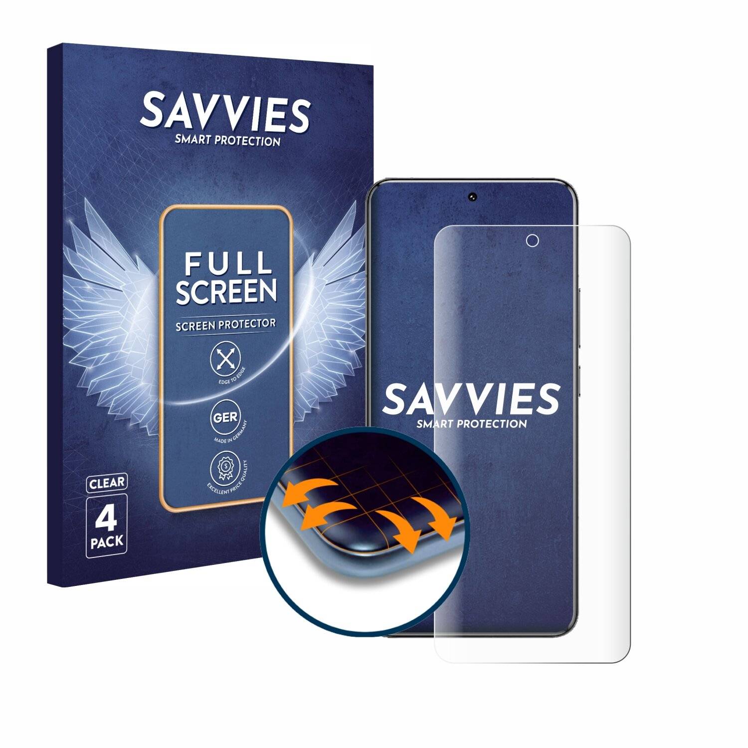 4x Savvies Full-Screen Folie für Xiaomi 14