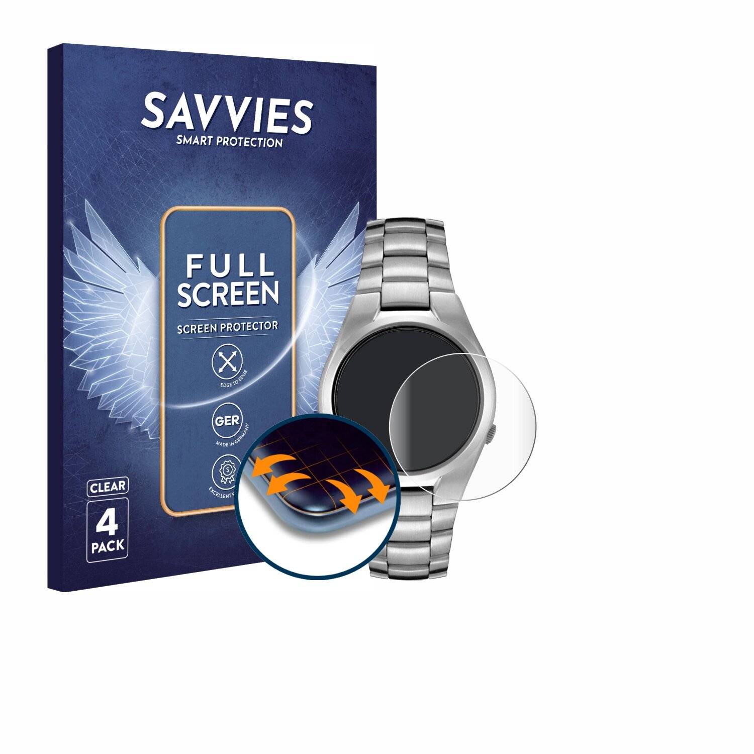 4x Savvies Full-Screen Folie für Seiko 5 Automatic