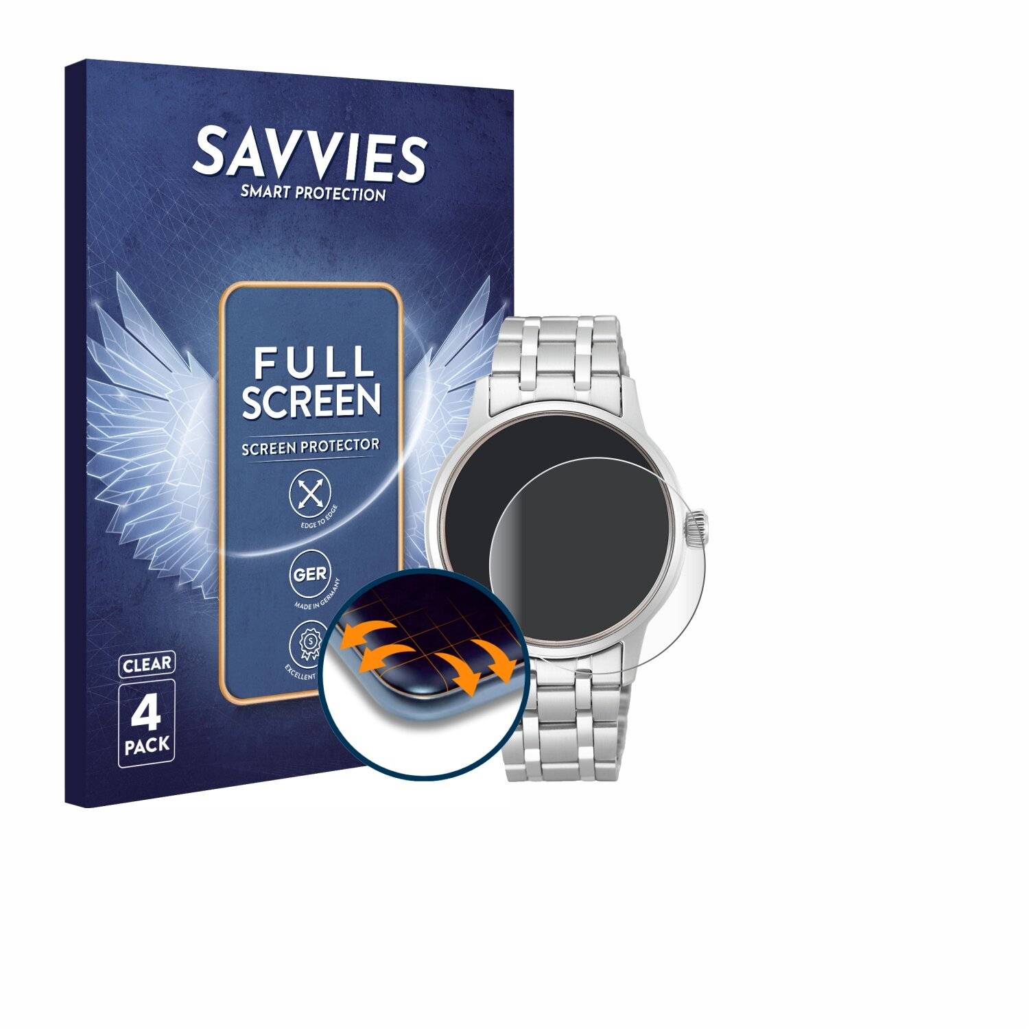 4x Savvies Full-Screen Folie für Seiko Presage