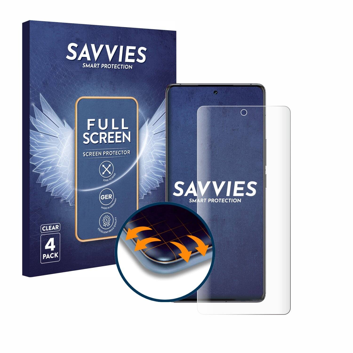 4x Savvies Full-Screen Folie für Vivo iQOO 12