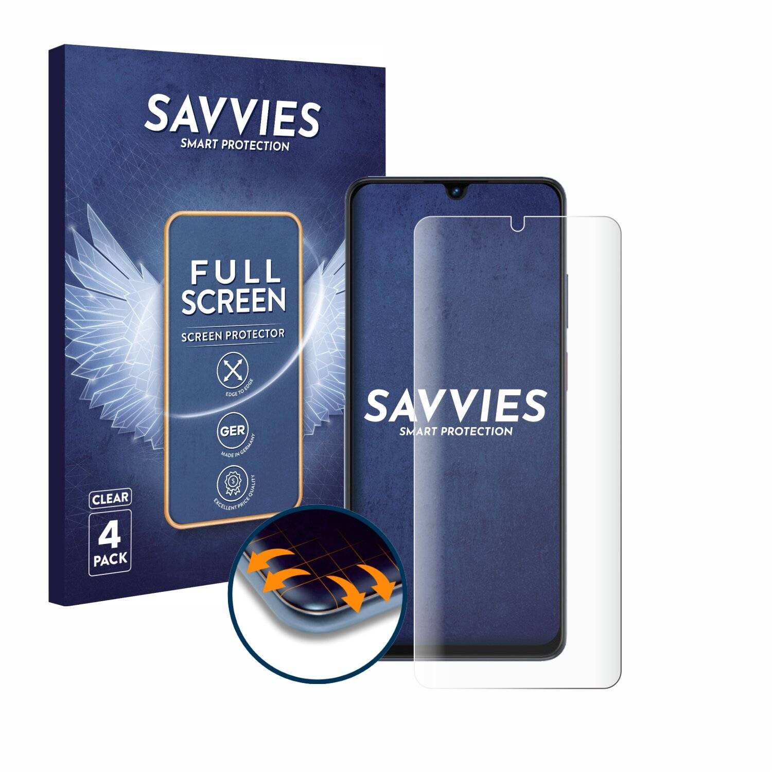 4x Savvies Full-Screen Folie für ZTE Blade V50