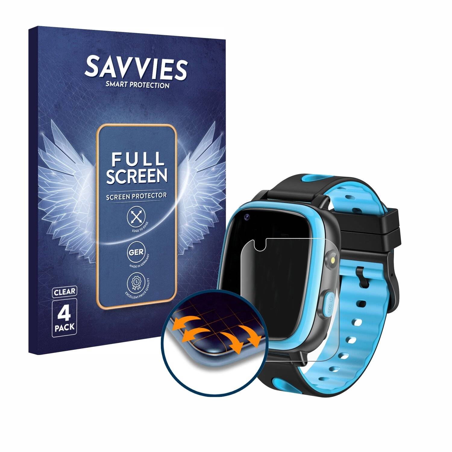 4x Savvies Full-Screen Folie für Aduogeng