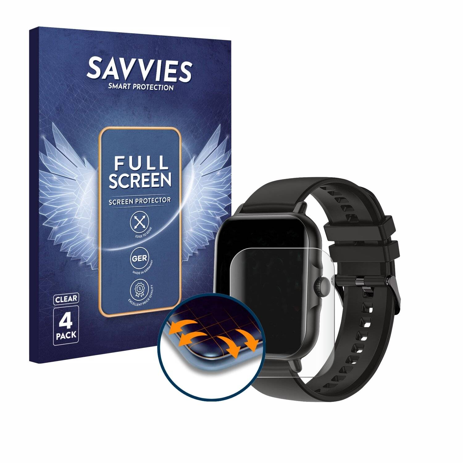 4x Savvies Full-Screen Folie für AcclaFit KM13