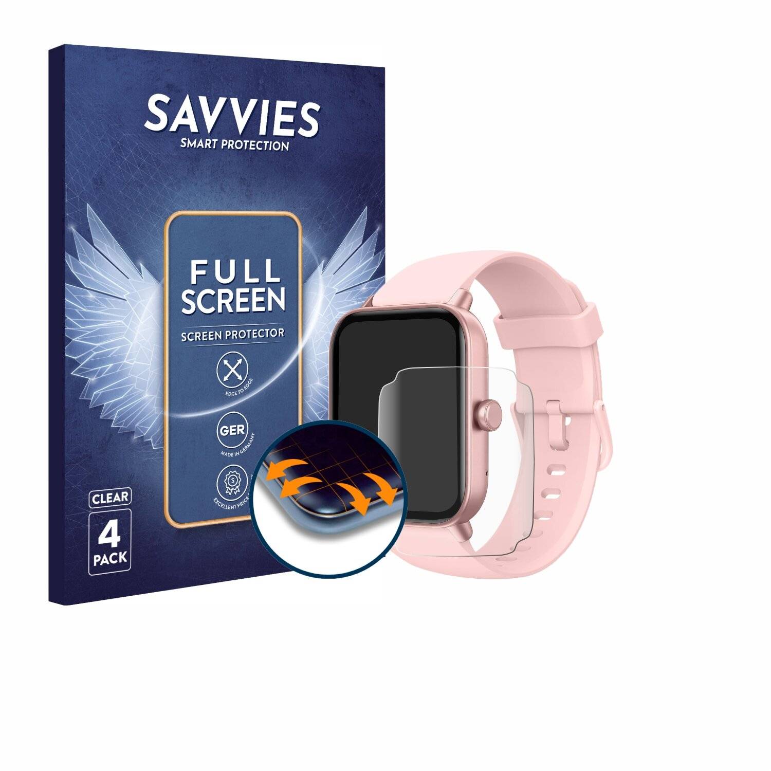 4x Savvies Full-Screen Folie für Toobur IDW19