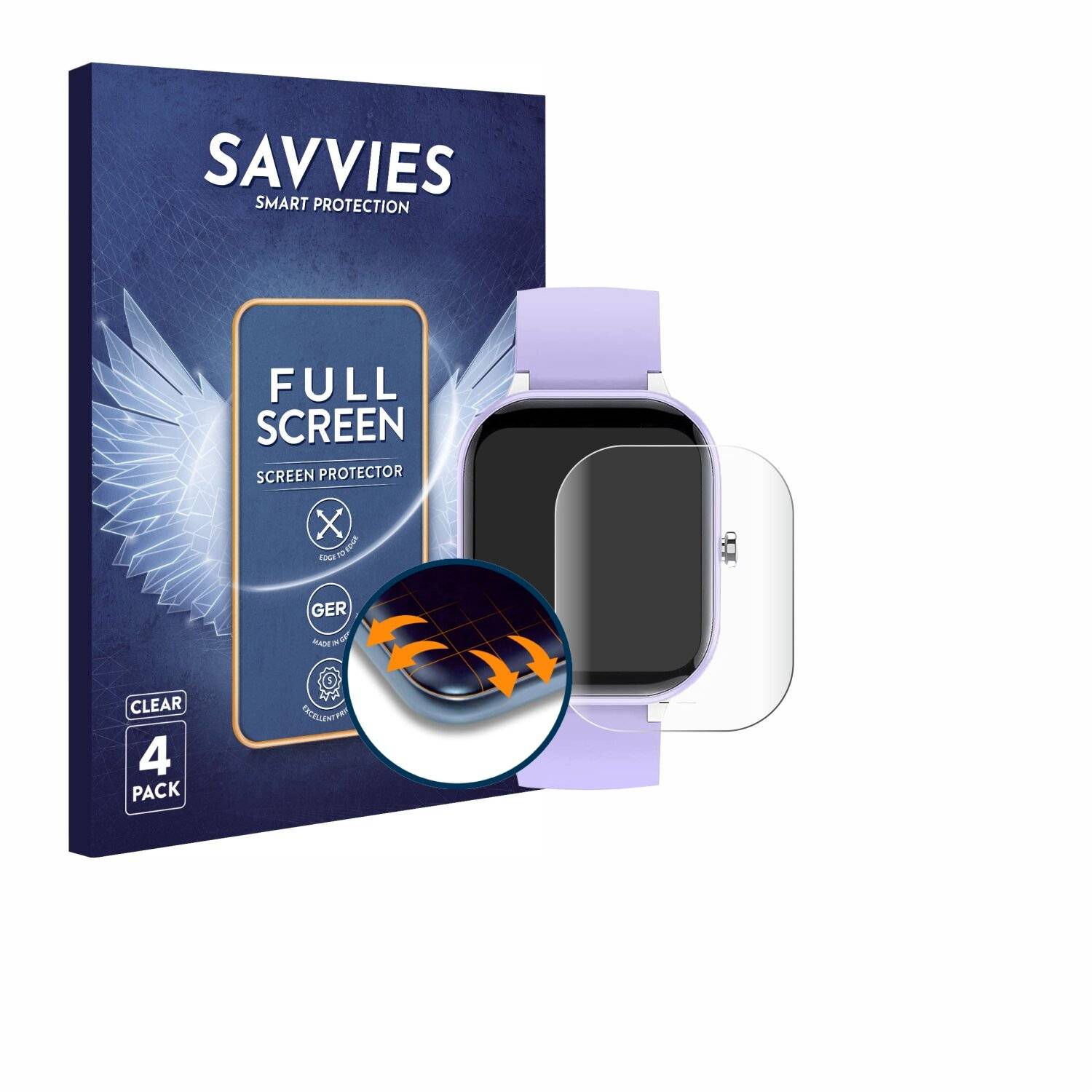 4x Savvies Full-Screen Folie für Hengto H39 Plus