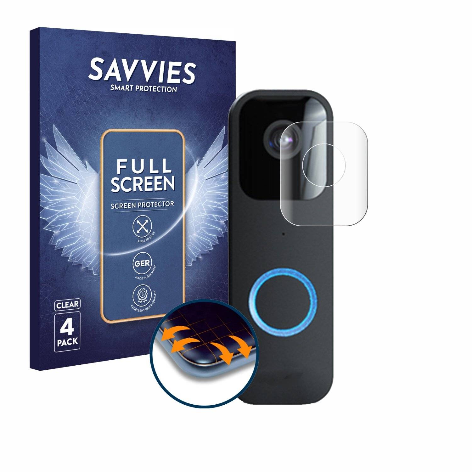 4x Savvies Full-Screen Folie für Blink Video