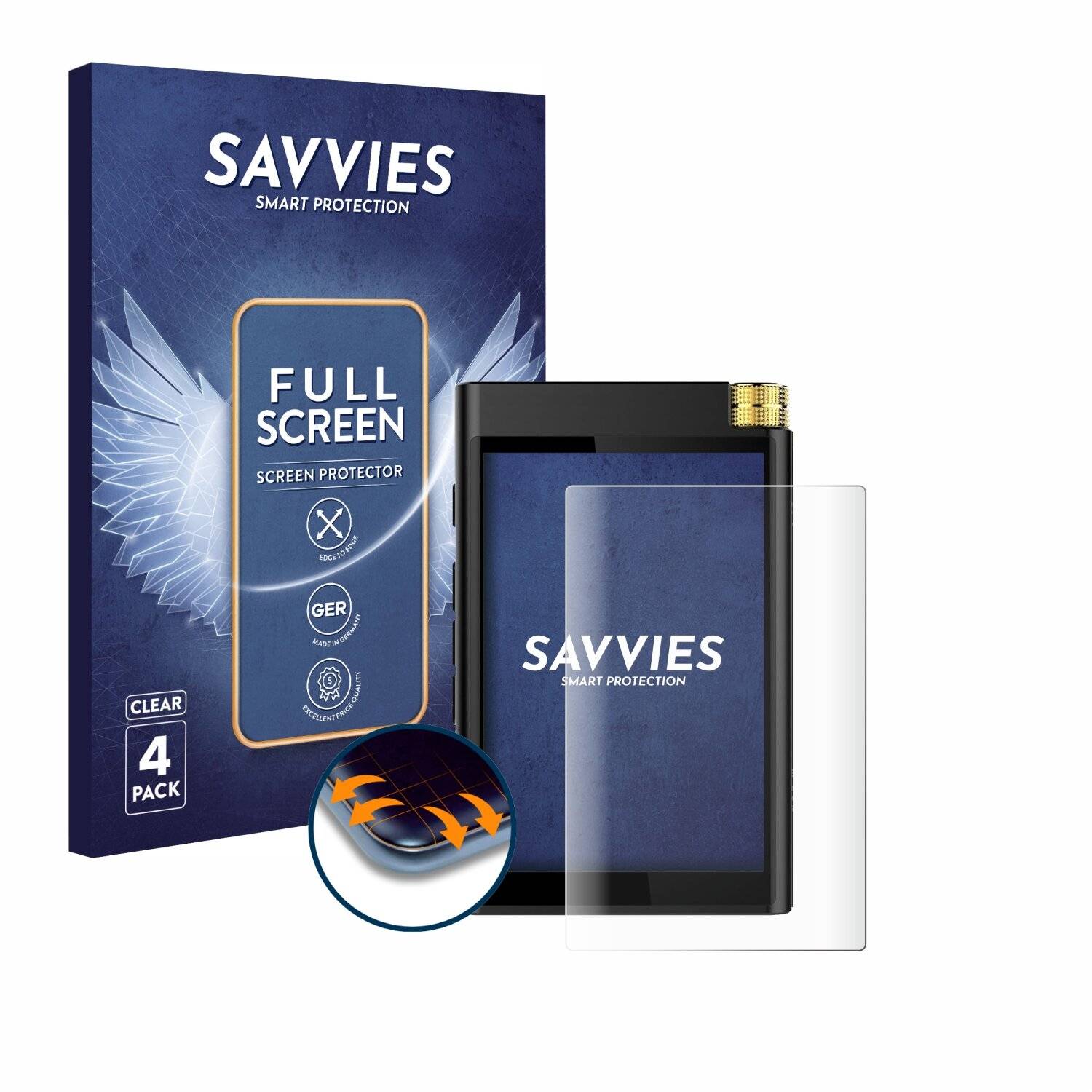 4x Savvies Full-Screen Folie für Surfans