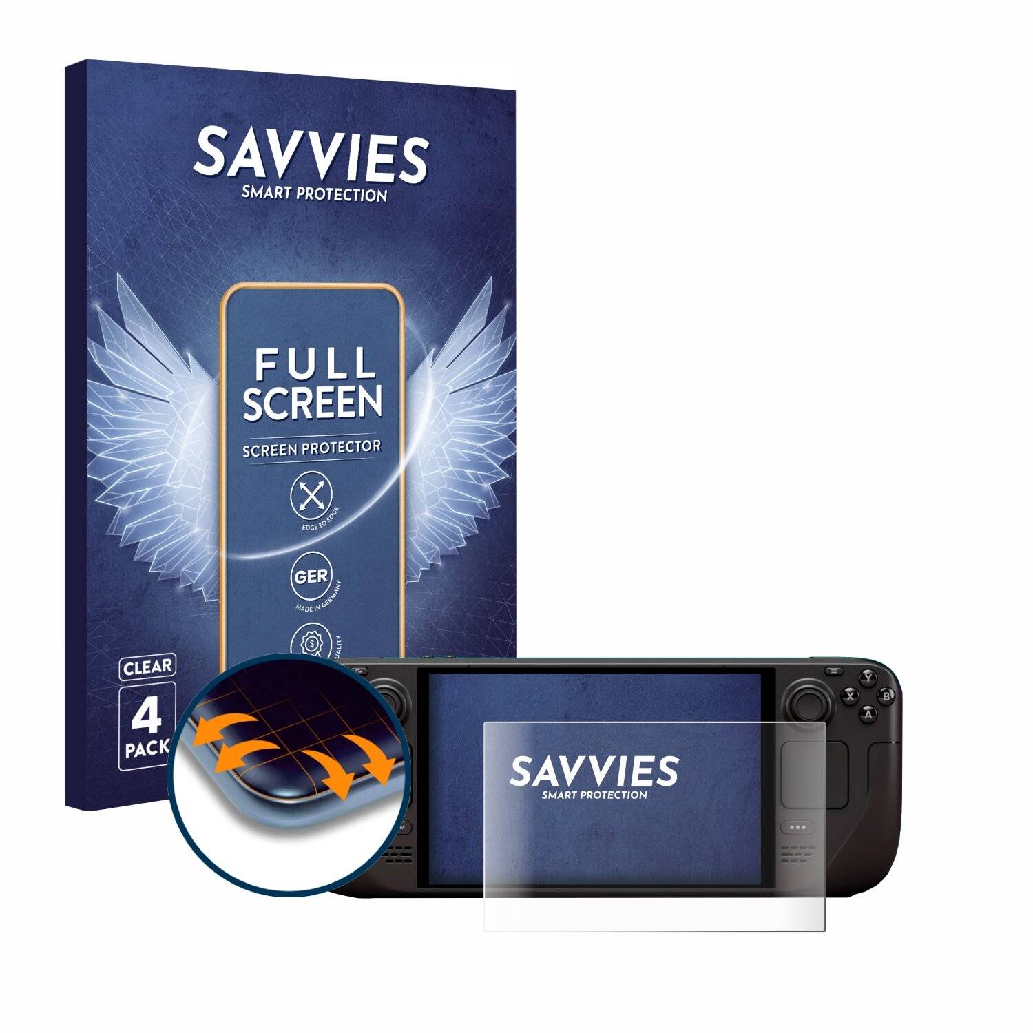 4x Savvies Full-Screen Folie für Valve Steam Deck